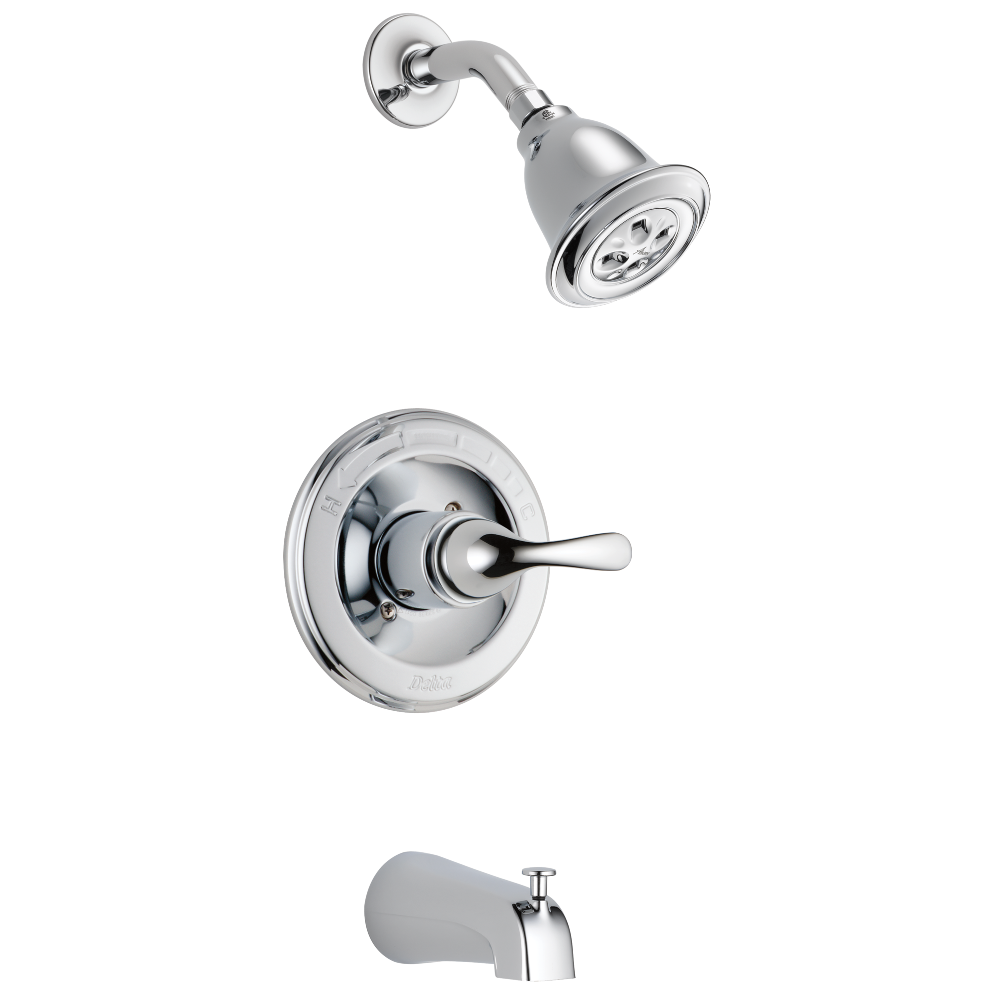 Delta T13420-H2OT Classic Chrome 1-handle Single Function 3.875-in Round Bathtub and Shower Faucet