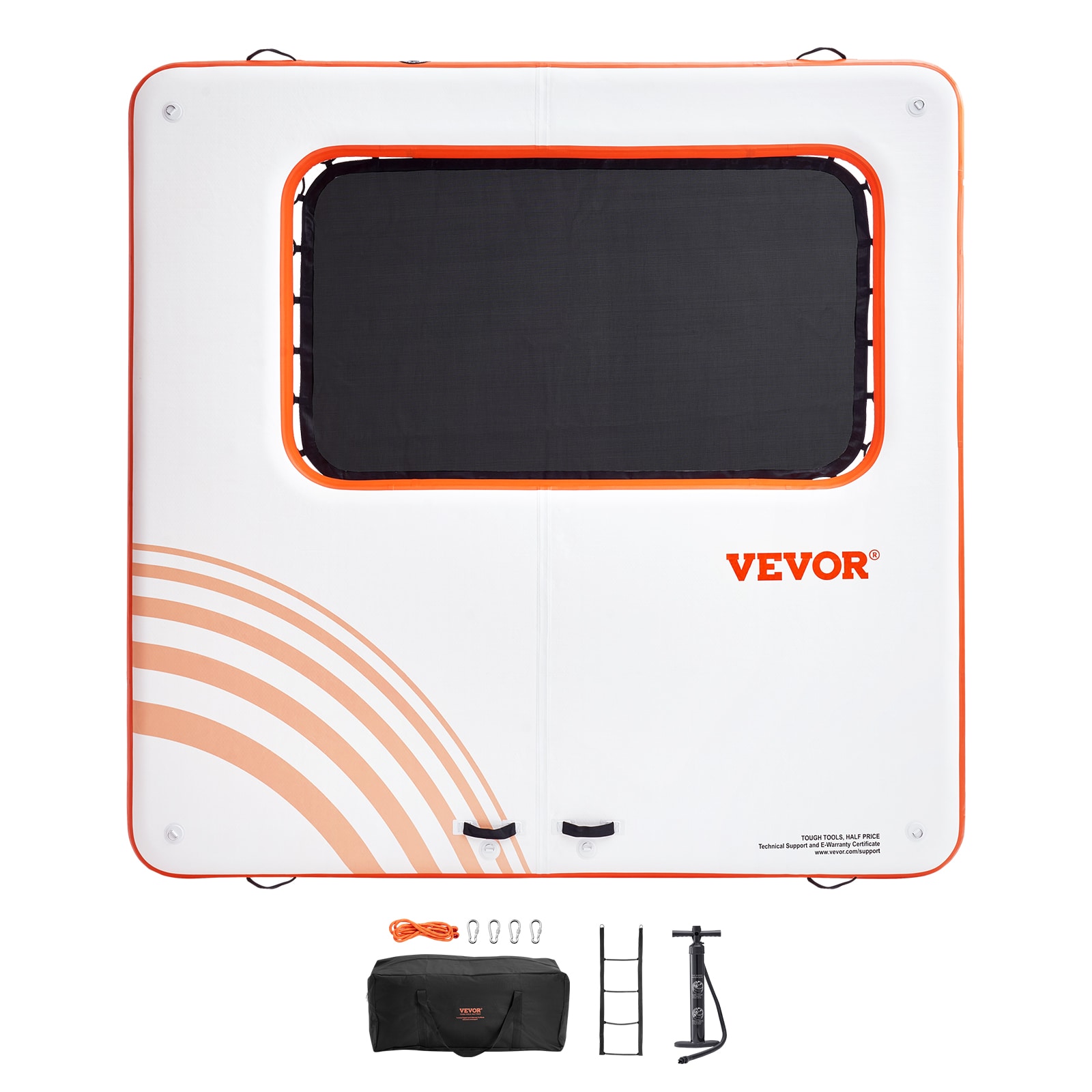 VEVOR CQFT10X10FTB8PERIV0 Inflatable Floating Dock Orange Kickboard