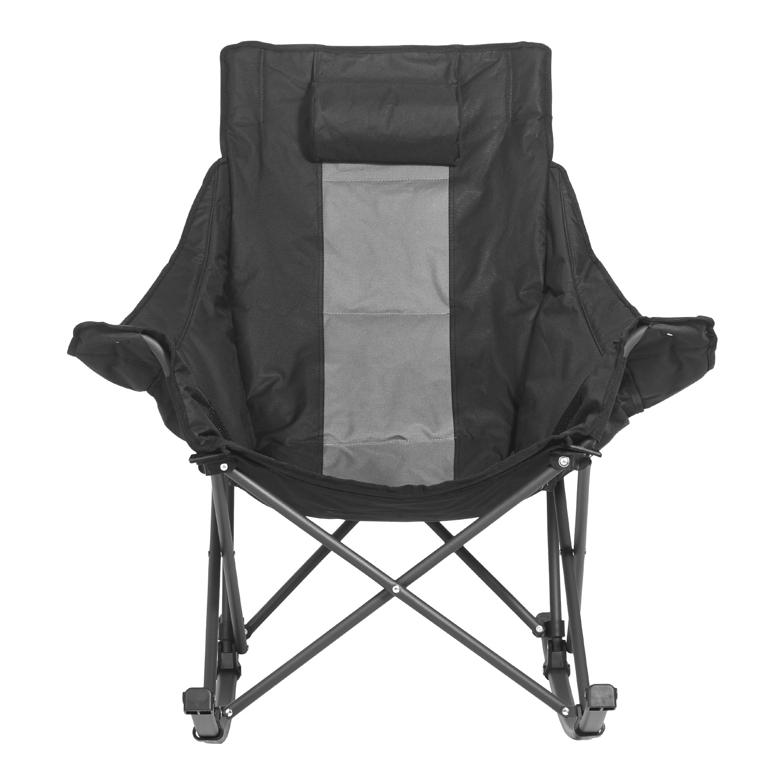 VEVOR - Rocking Camping Chair Portable Folding Rocker Heavy-Duty Lawn Chair Recliner with Cuphold...