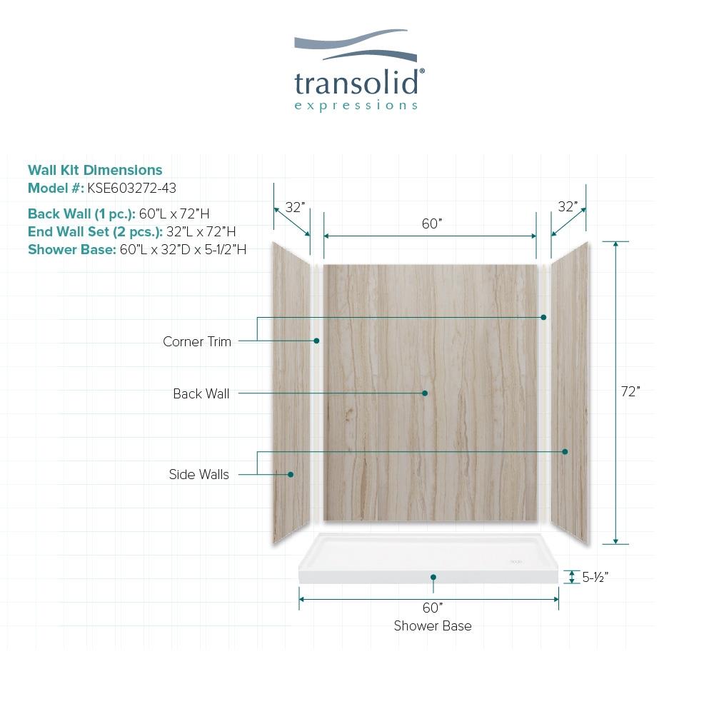 Transolid KSE603272-5475NC-43 Alcove-Shower-Kit - View #4