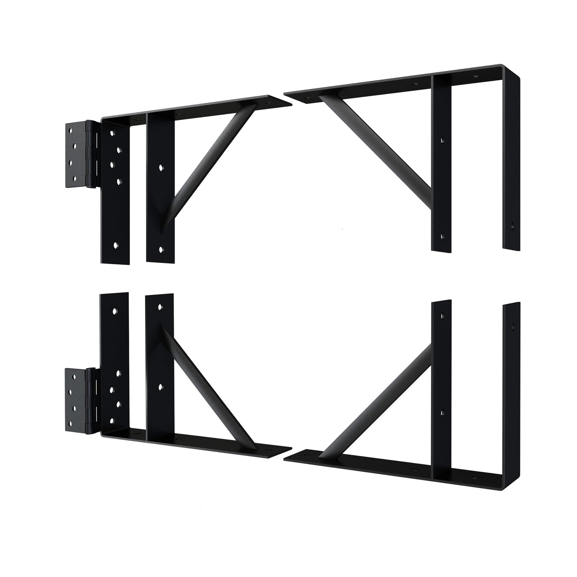 Phyfalip  Heavy Duty Gate Corner Brace Kit Adjustable Steel Hardware for Wooden Fence Driveway Barn Shed or Patio Gates Supports 26 to 60 Inch
