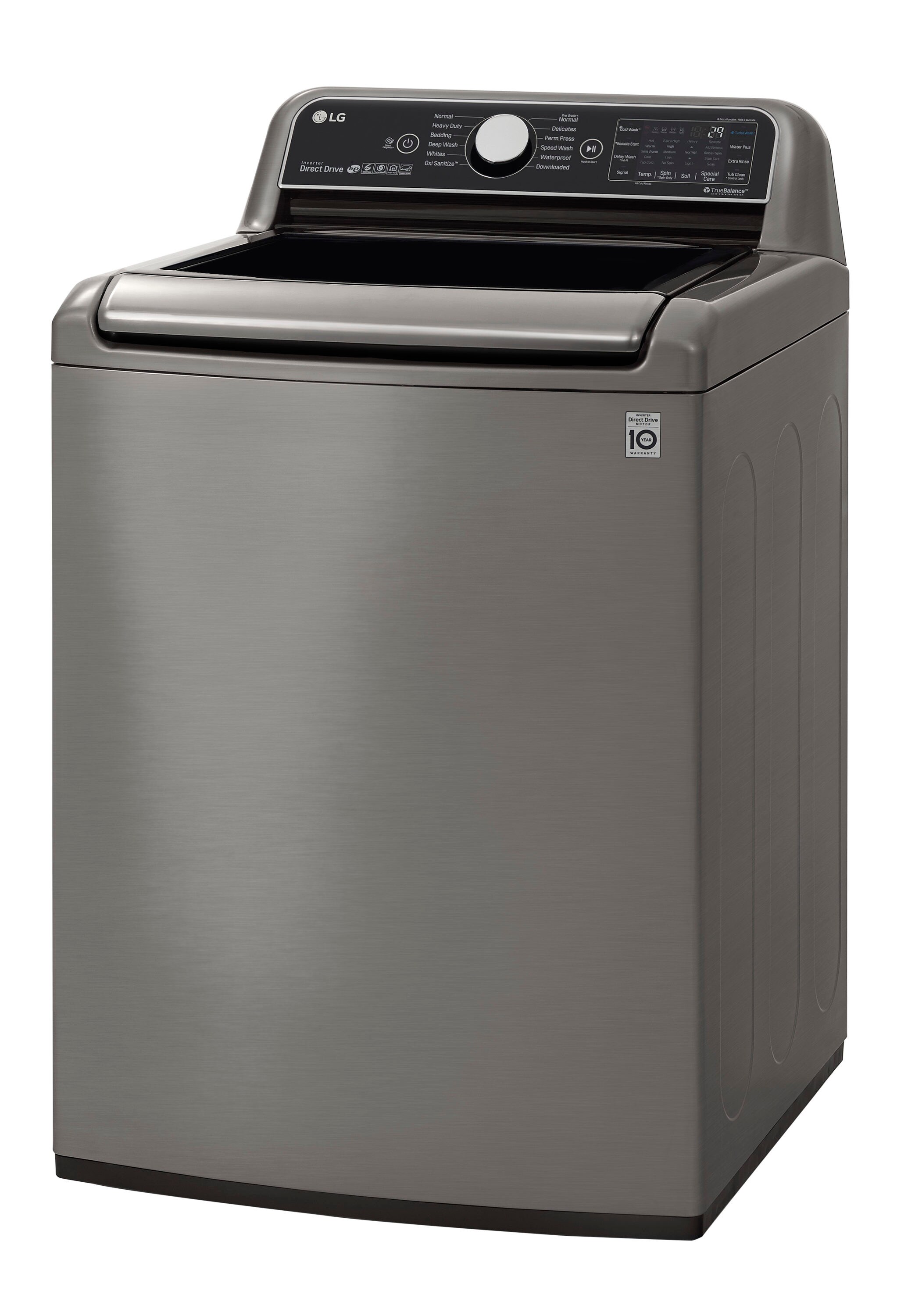 LG WT1801HVA 27 Inch 5.0 cu. ft. Top Load Washer with 12 Wash Programs,  1,100 RPM, Steam, TurboWash, Speed Wash, StainCare, SmartDiagnosis and  ENERGY STAR Certification: Graphite Steel