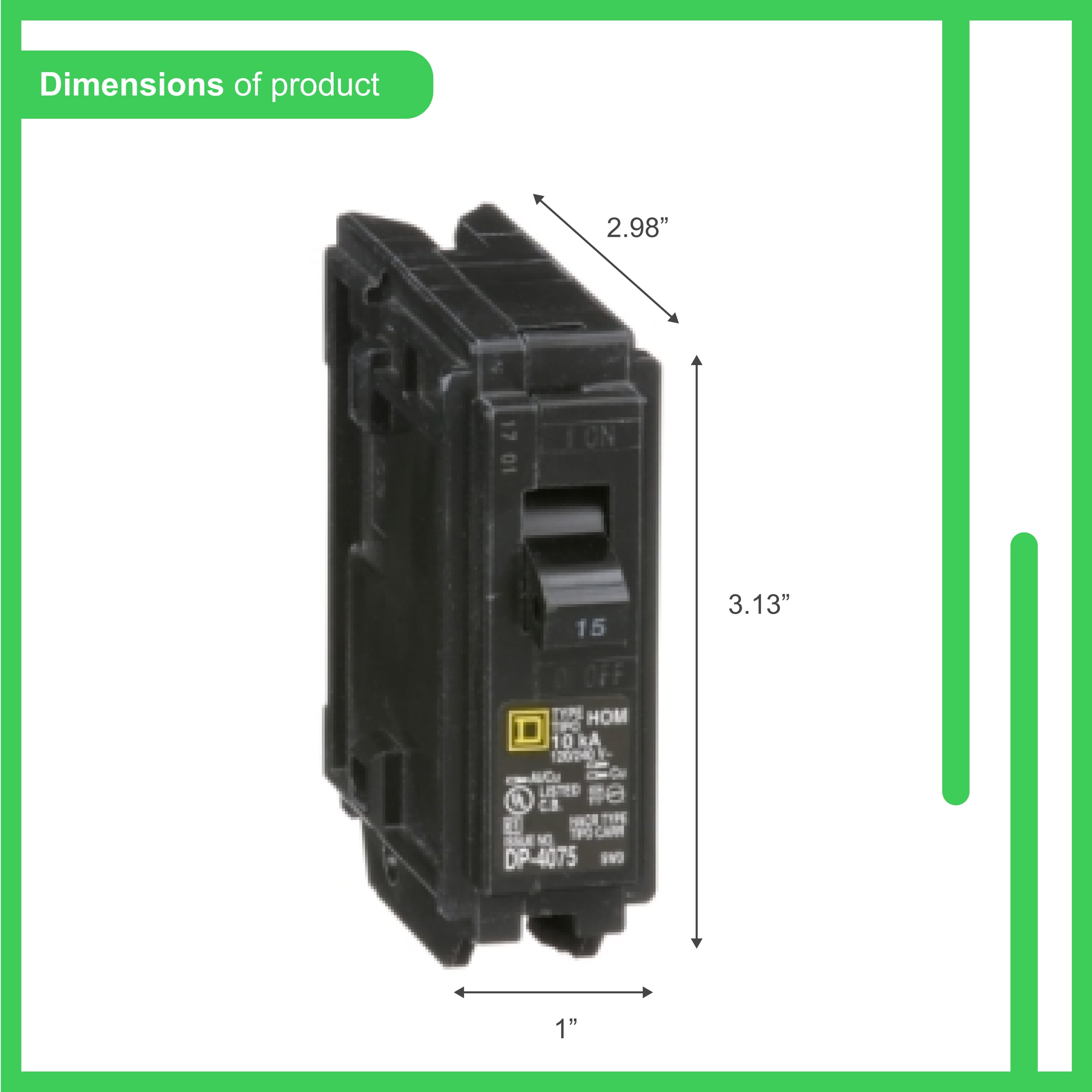 Square D Homeline 15-amp 1-Pole Standard Trip Circuit Breaker HOM115CP ...