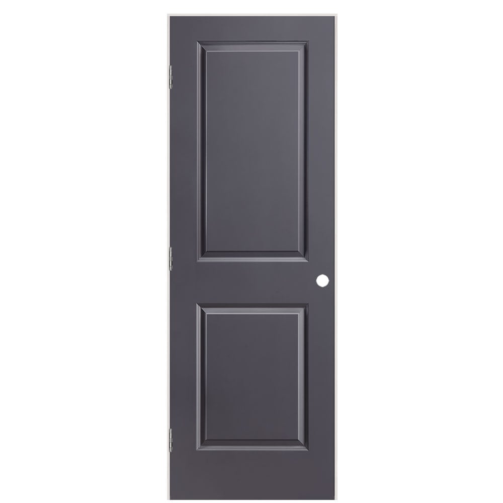 Masonite 1316130 28-in x 80-in Slate Solid core 2-panel square Right hand Smooth Prefinished Molded composite Flat Jamb Single Prehung Interior Door