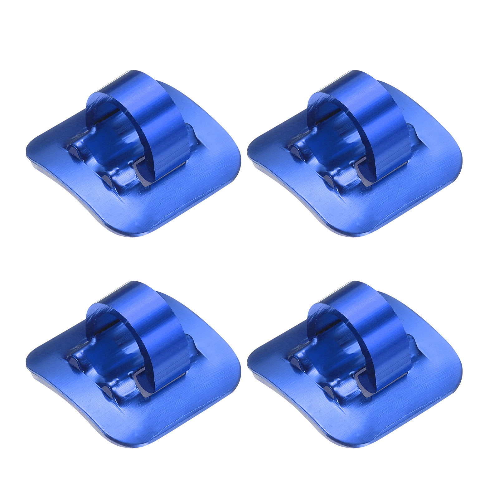 Harfington 4pcs Bicycle C-Clips Clamps Housing Hose Guide Brake Derailleur Shift Cables with Adhesive Seat for MTB Blue