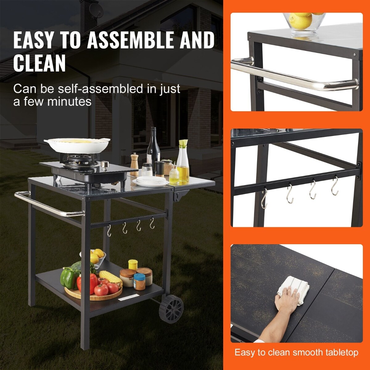 Tooliom D0102HQ4LWY Grill-Carts-Grill-Stands - View #2