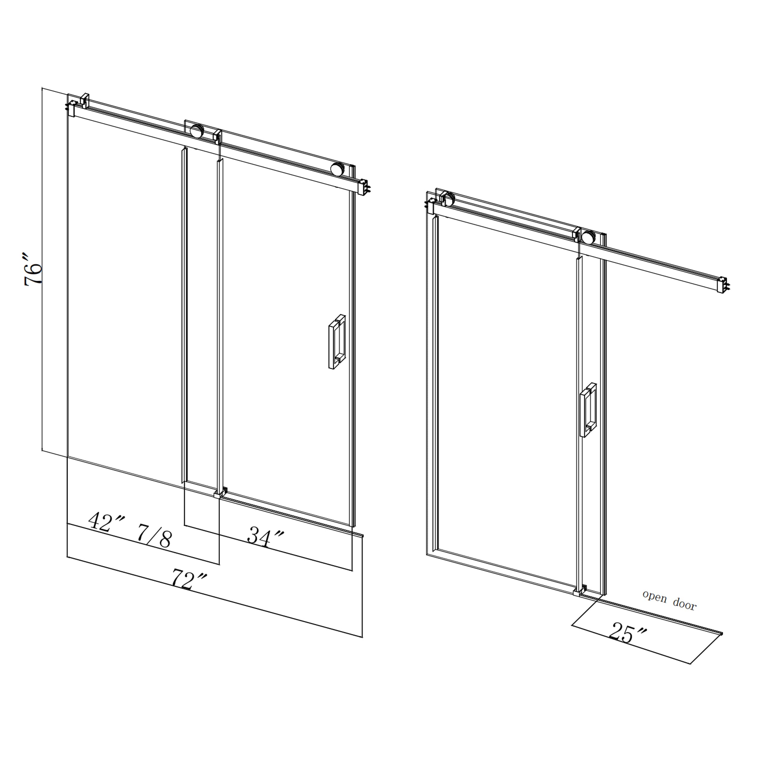 CASAINC CVY-SS08-60CH Shower-Doors - View #3