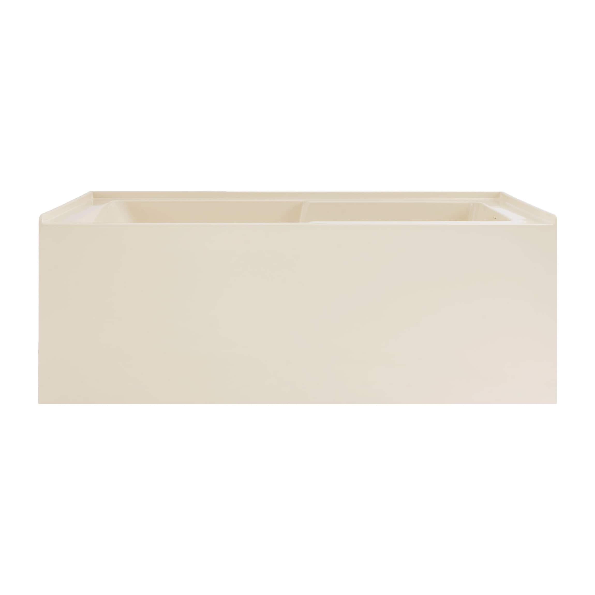 Swiss Madison SM-25-ABLAU38BQ Lausanne 60-in x 32-in Glossy Bisque Acrylic Rectangular Alcove Soaking bathtub ( Right Drain )