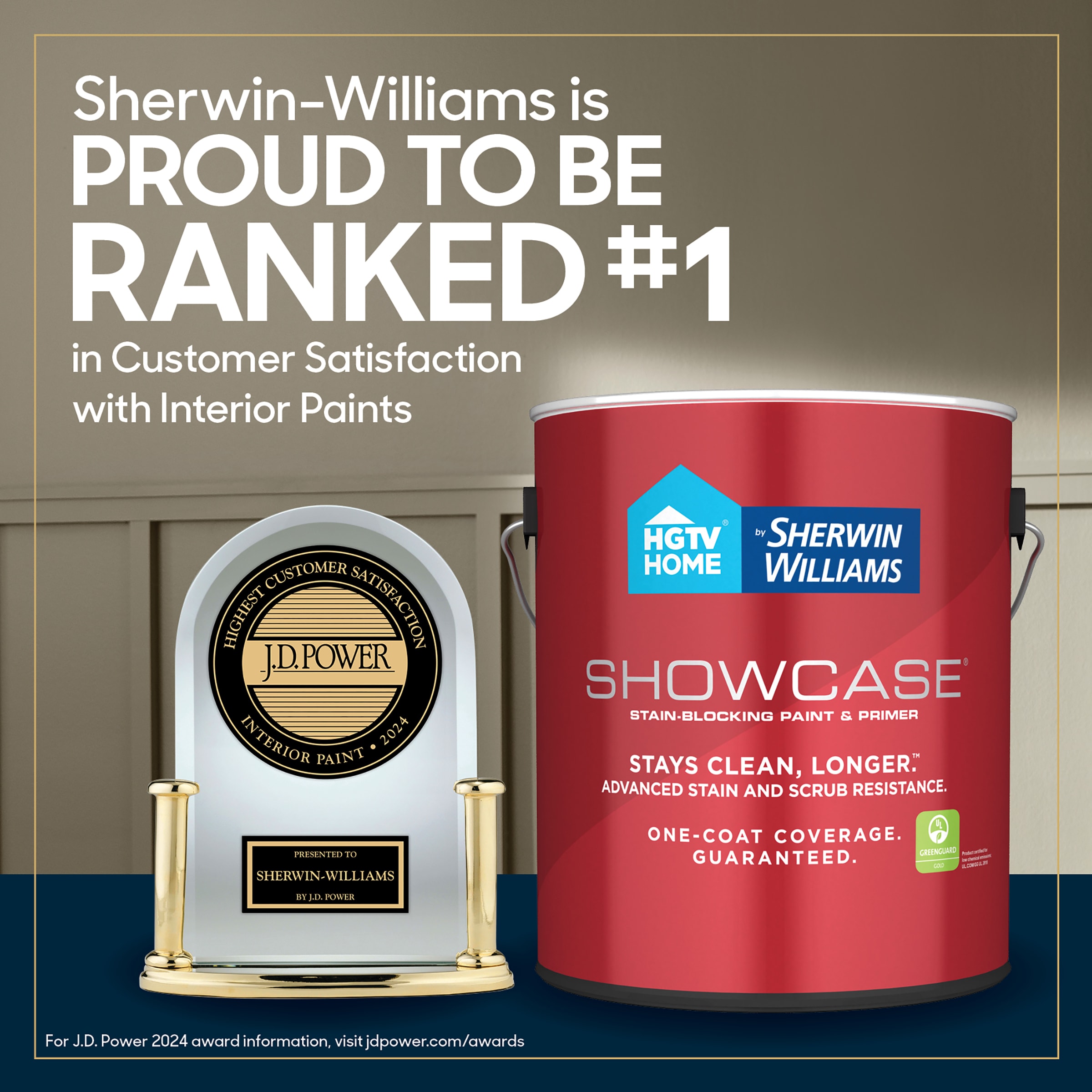 HGTV HOME by Sherwin Williams Showcase Flat Rugged Suede 4003 2b Acrylic Interior Paint Primer 1 Gallon