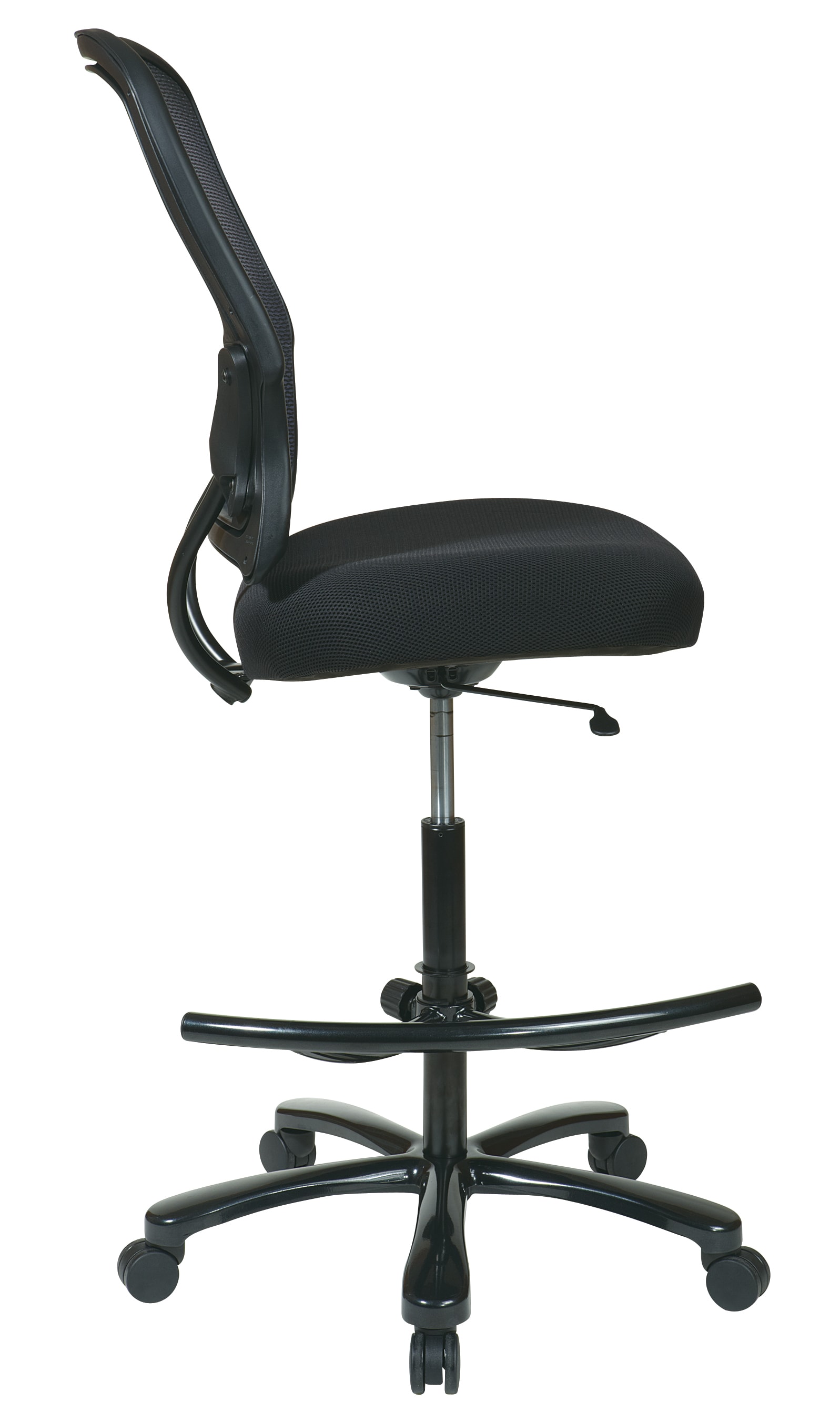 Black Mesh Ergonomic Drafting Swivel Chair with Footrest