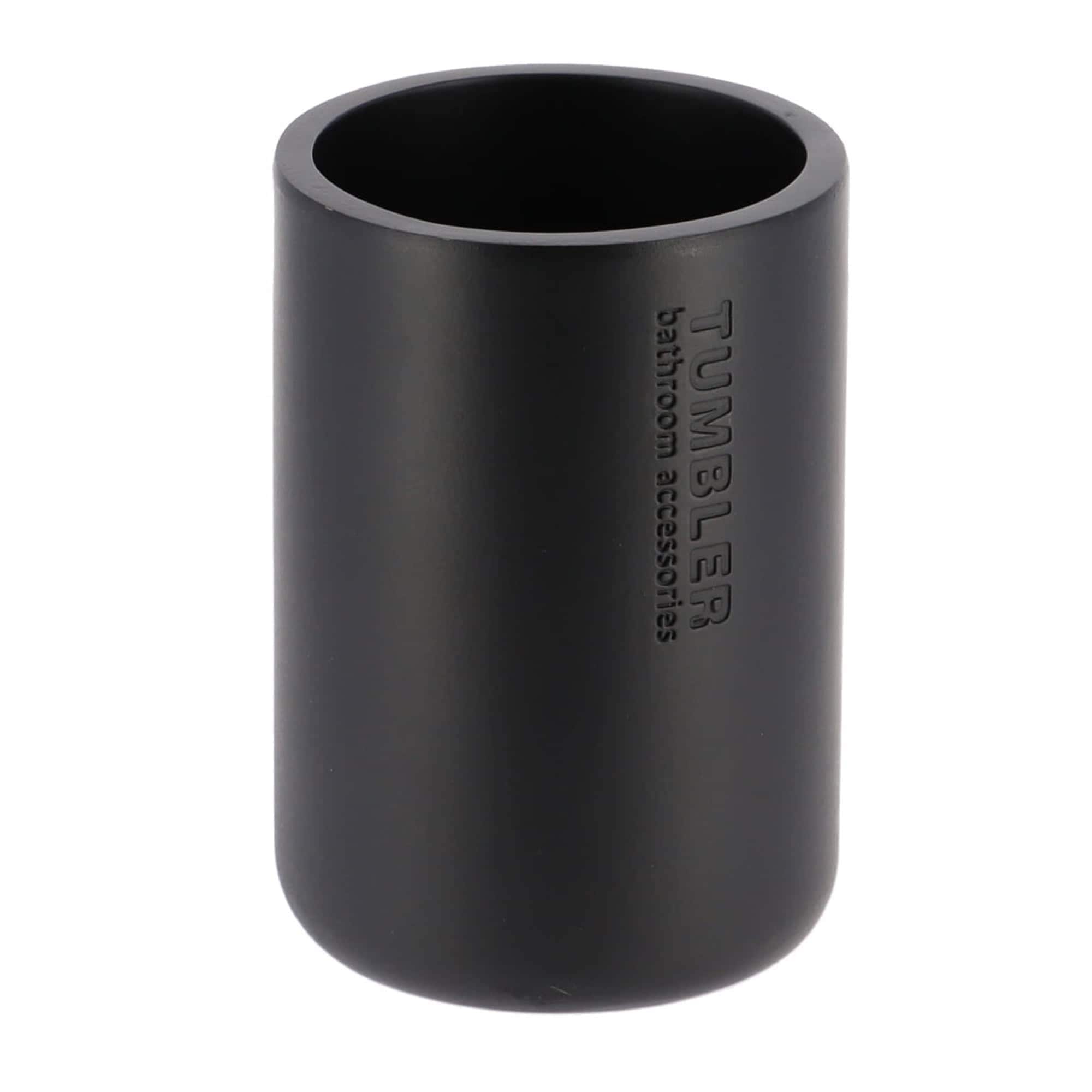 EVIDECO FRENCH HOME GOODS Sleek Matte Black Bathroom Tumbler - Polyresin Toothbrush Holder Sophisticated Design for Refined Bath Decor