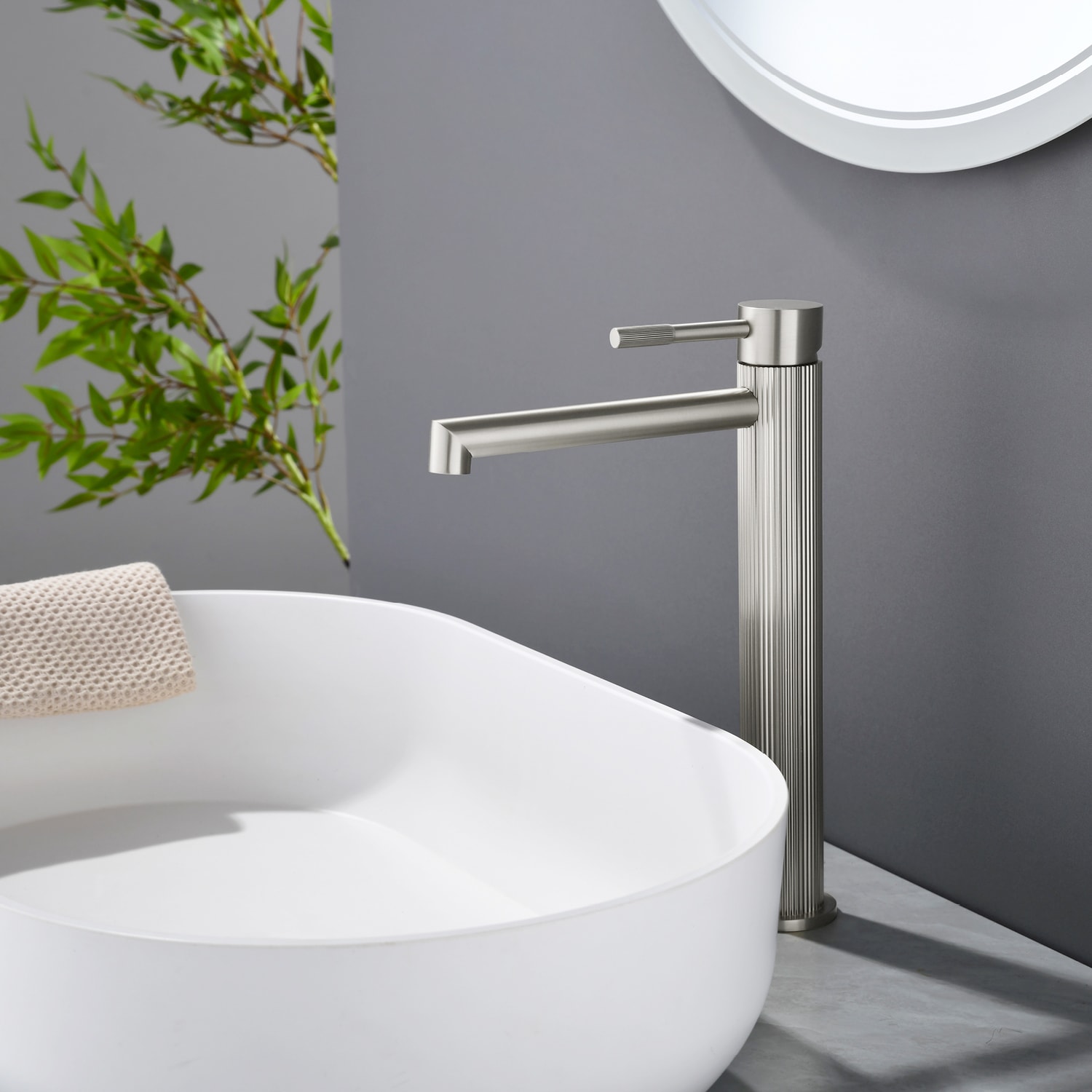 Dimakai - Single Handle Bathroom Faucet with Brass Construction and Pop-Up Drain Brushed