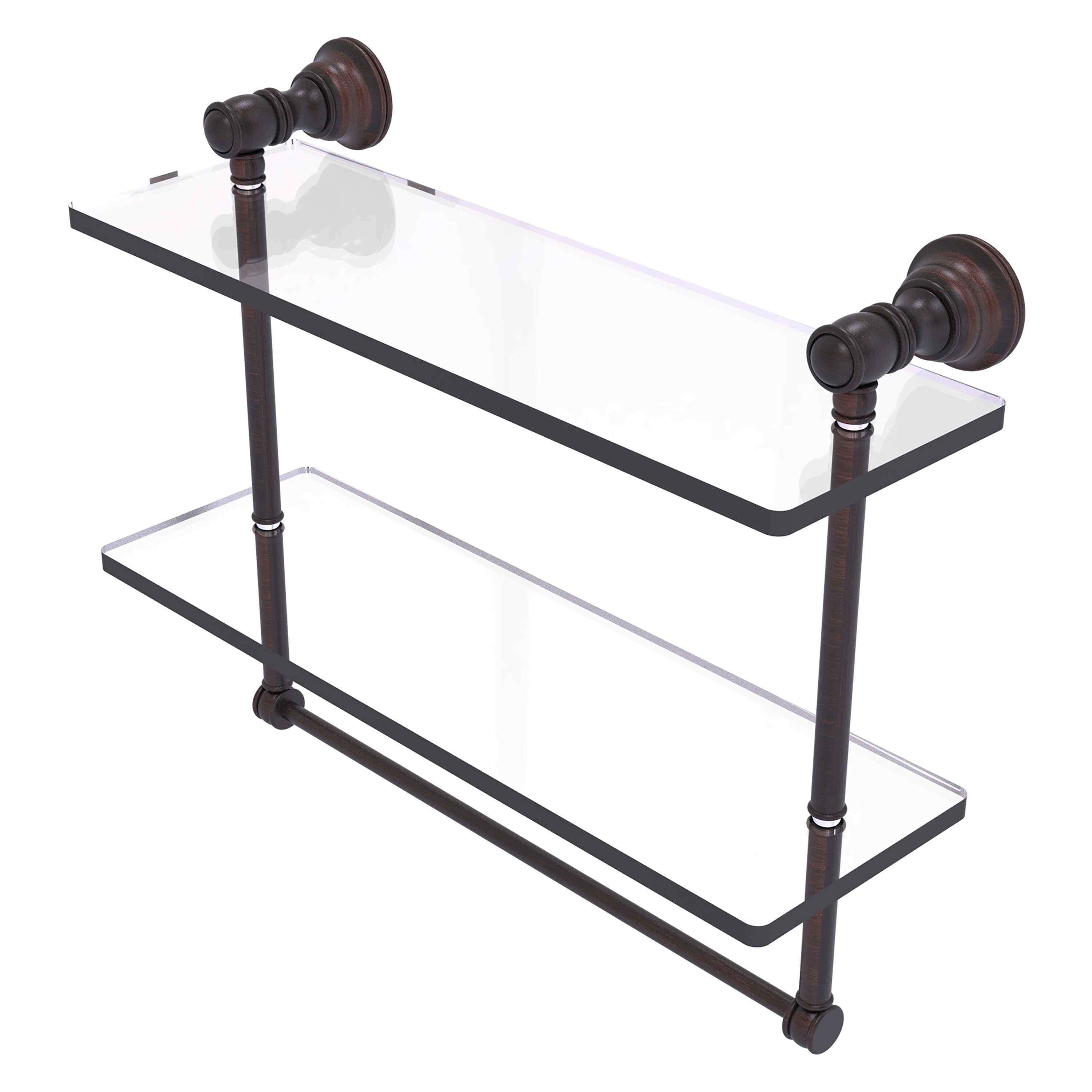 Allied Brass CL-2-16TB-VB Carolina Venetian Bronze 2 -Tier Wall mount Bathroom Shelf ( 16-in x 9.5-in x 5-in )