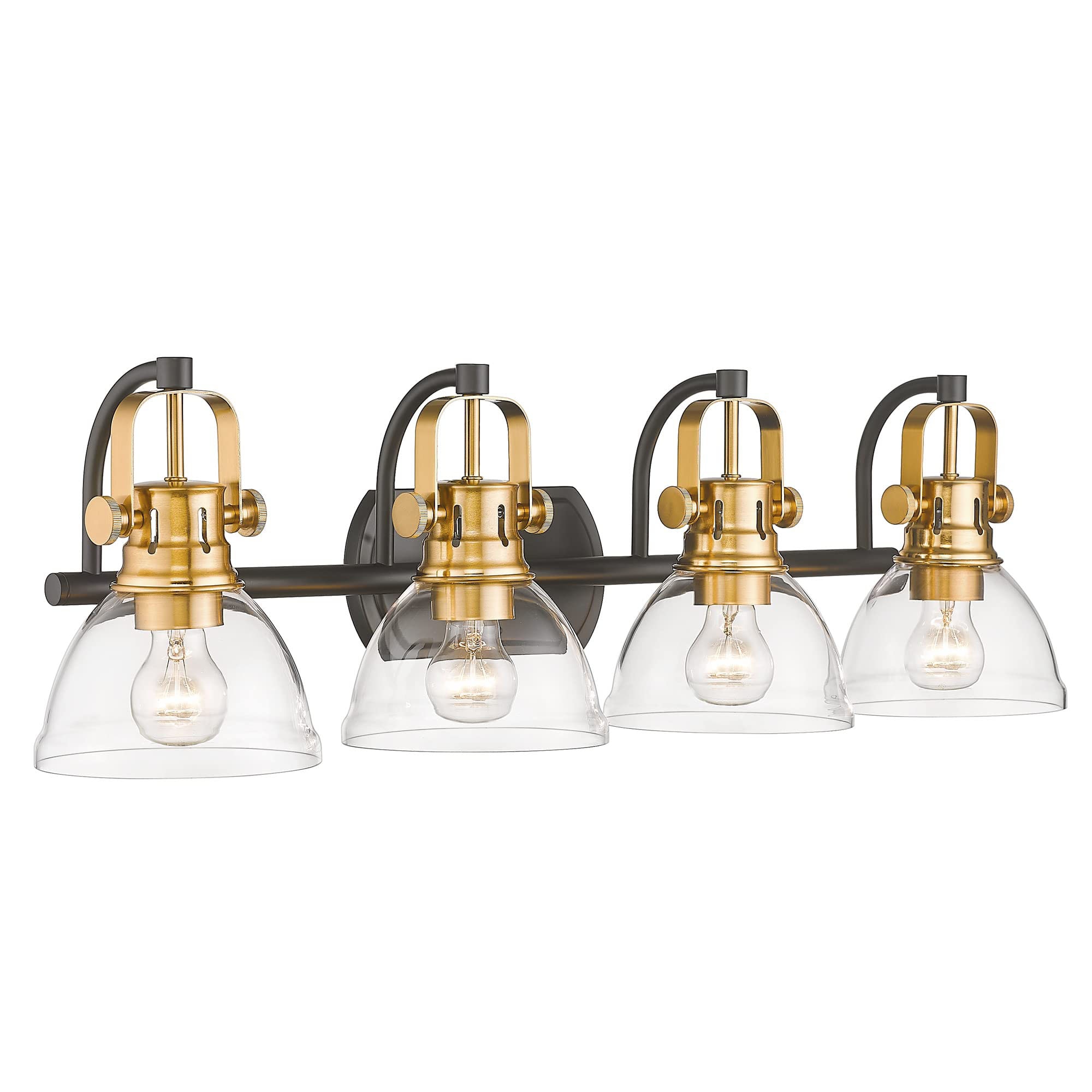 LTMATE LSZY50B-4W BK+BG JAZAVA 31.3-in 4 -Light Matte Black Modern/contemporary Vanity light