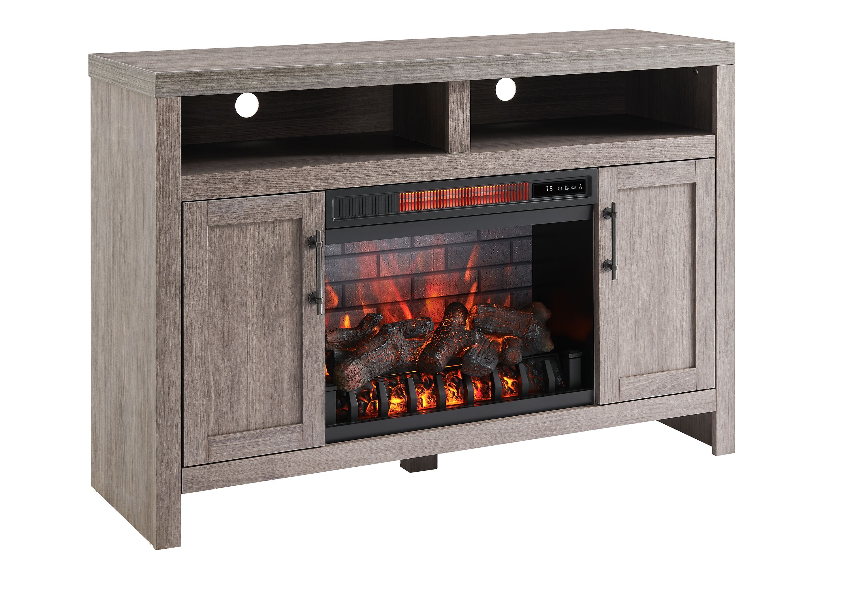 Greentouch electric fireplace media gray discount