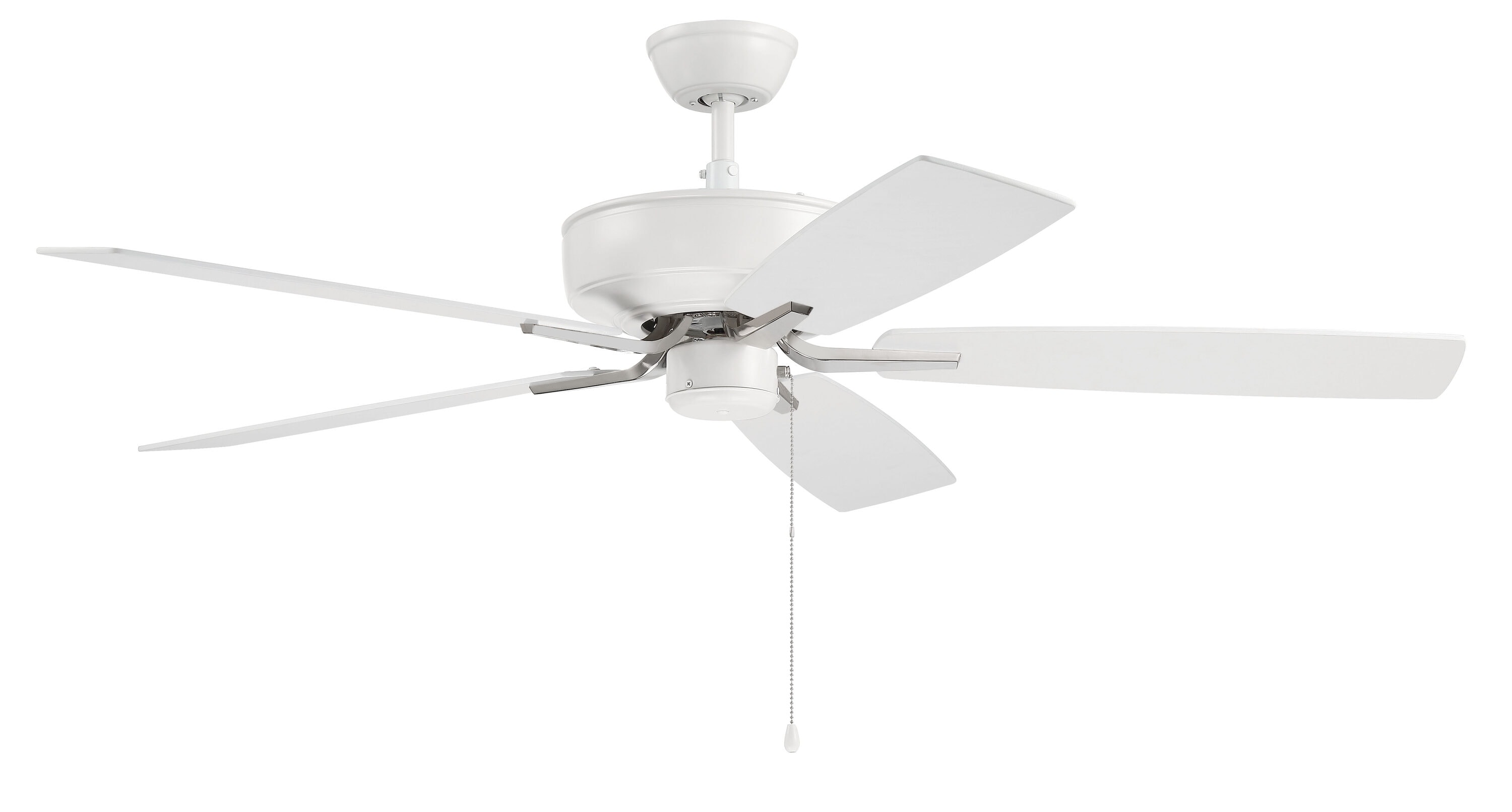 Craftmade Pro Plus 52 In White Polished Nickel With White Blades Indoor Ceiling Fan Light Kit