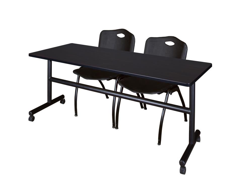 Regency MKFT7230MW47BK Training Brown 4-Person Training Table (72-in W x 29-in H)