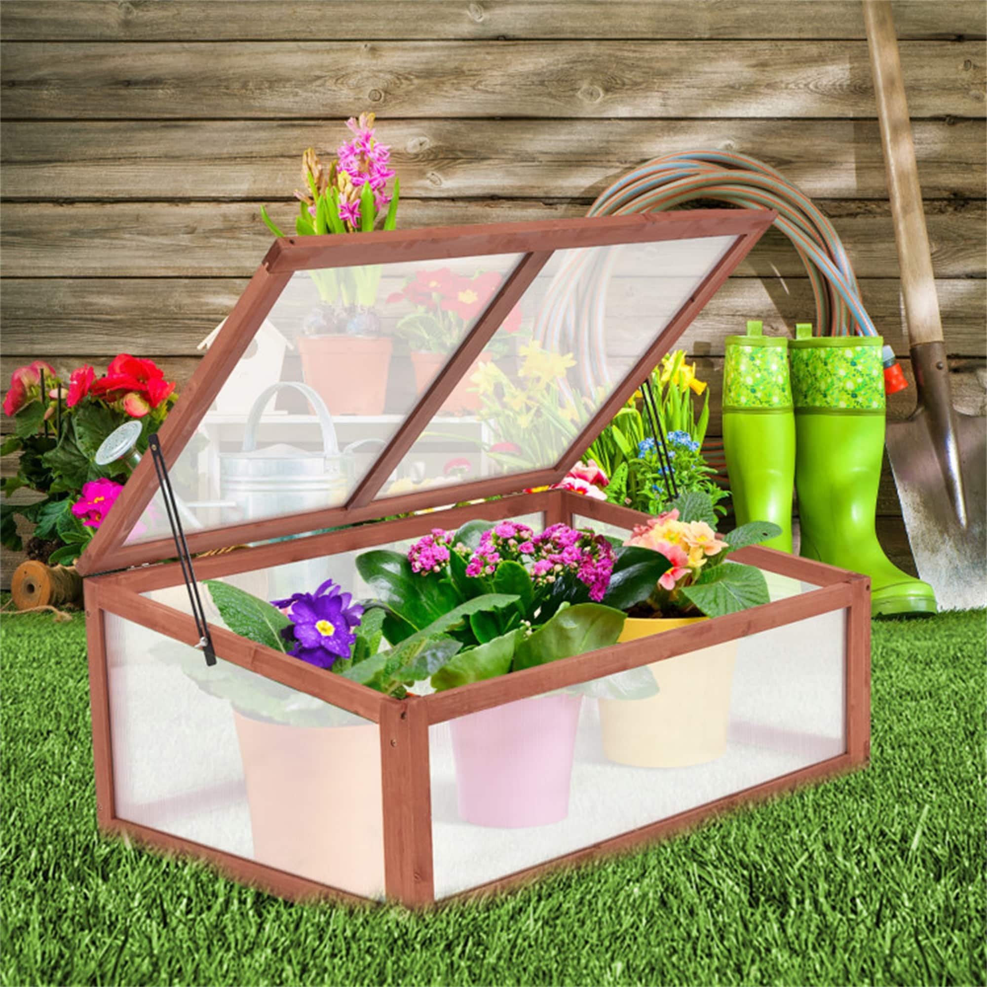 BABOOM BOM-253567-CO 3.3-ft L x 2-ft W x 1.2-ft H Brown Greenhouse