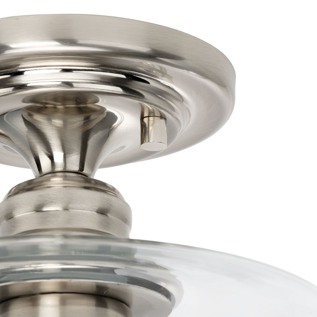 Aiken Brushed Nickel 9" Flush Mount with Clear Glass Shade