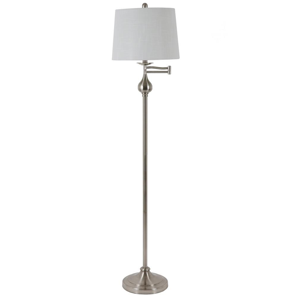 Decor Therapy 63-in Brushed Steel Swing-arm Floor Lamp at Lowes.com