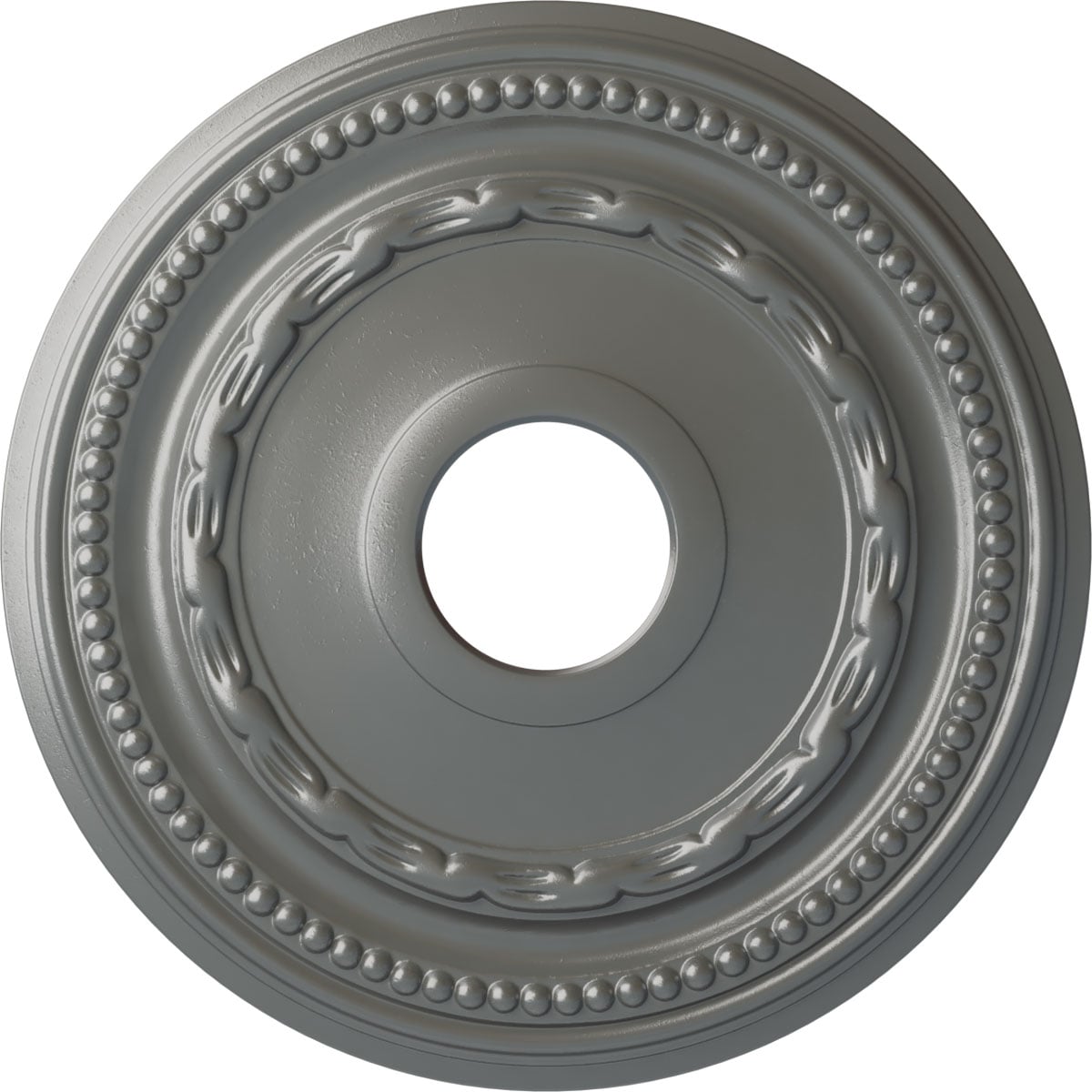 Ekena Millwork CM15FESLS Federal 15.375-in W x 15.375-in L Painted Silver Polyurethane Whole Ceiling Medallion