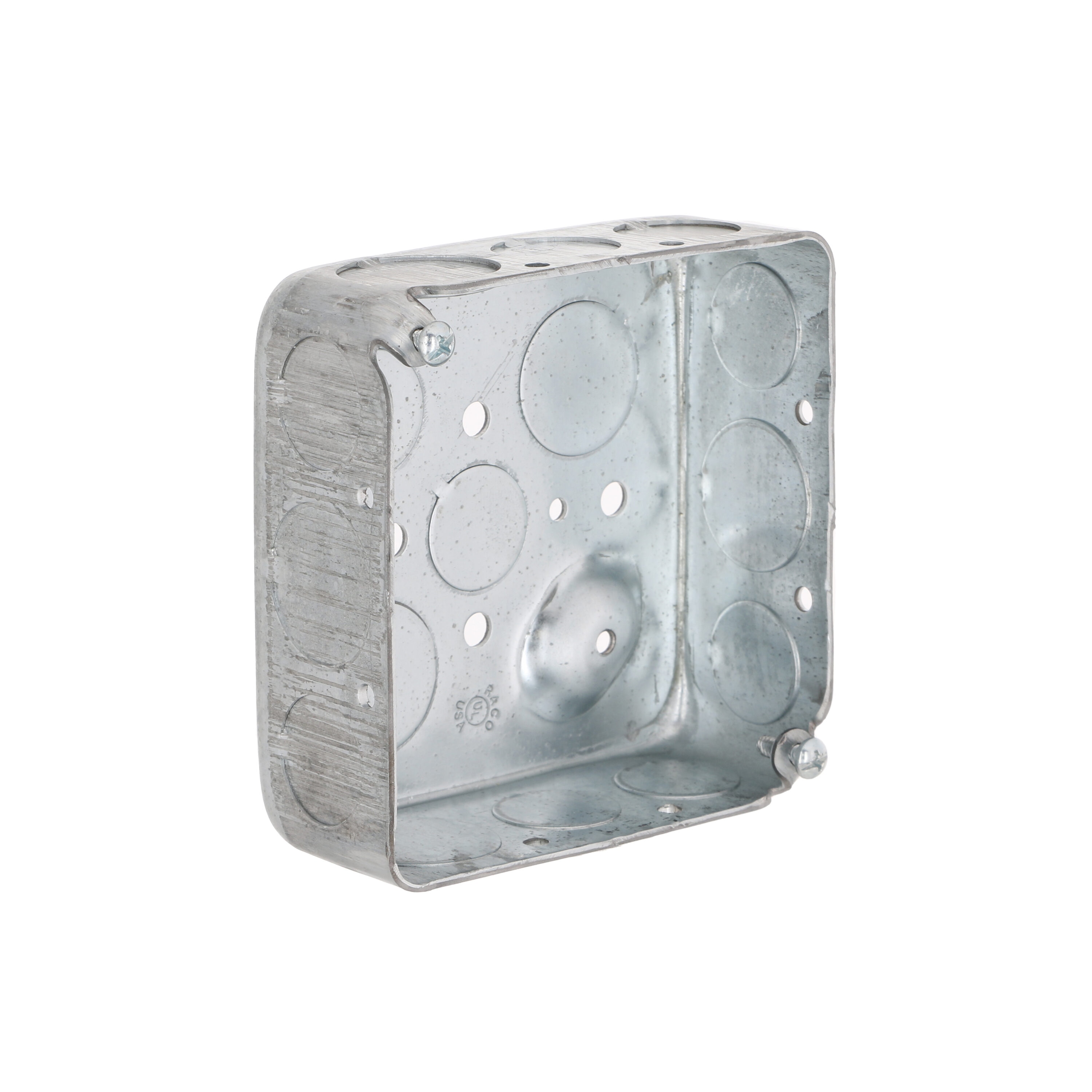 RACO 2-Gang Galvanized Steel New Work Square Electrical Box in the 