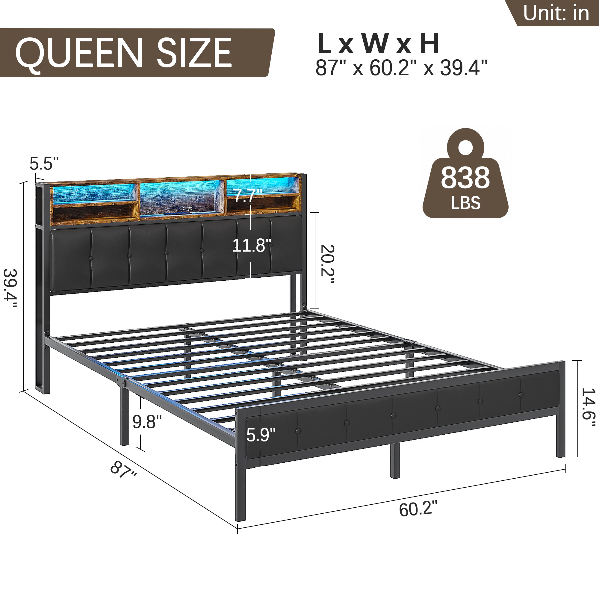 Vecelo LOE-BS-Q10-BLK beds - View #3