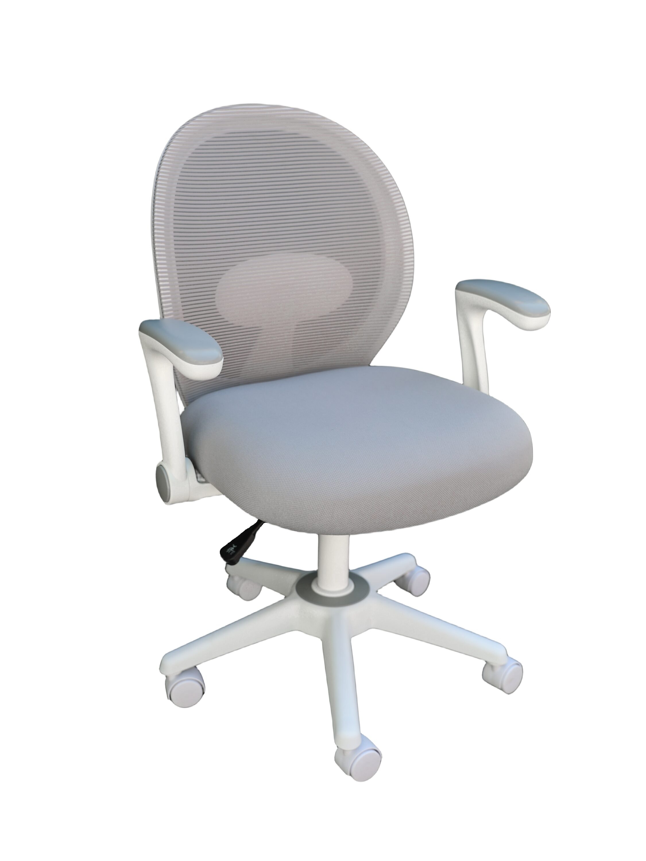 Grey Mesh and Fabric Task Chair with Adjustable Arms