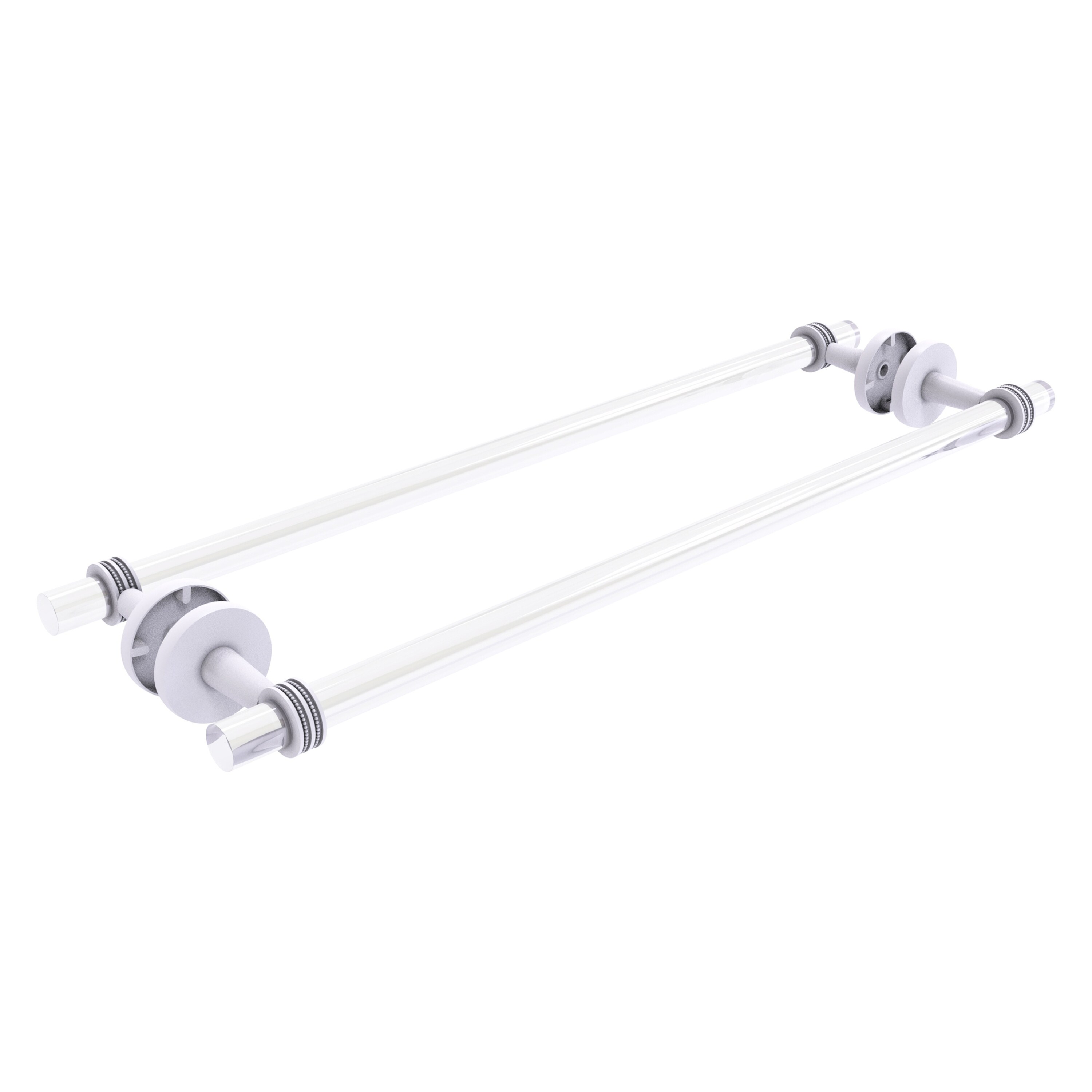 Allied Brass CV-41D-BB-24-WHM Clearview 24-in double Matte White Wall mount Double Towel Bar