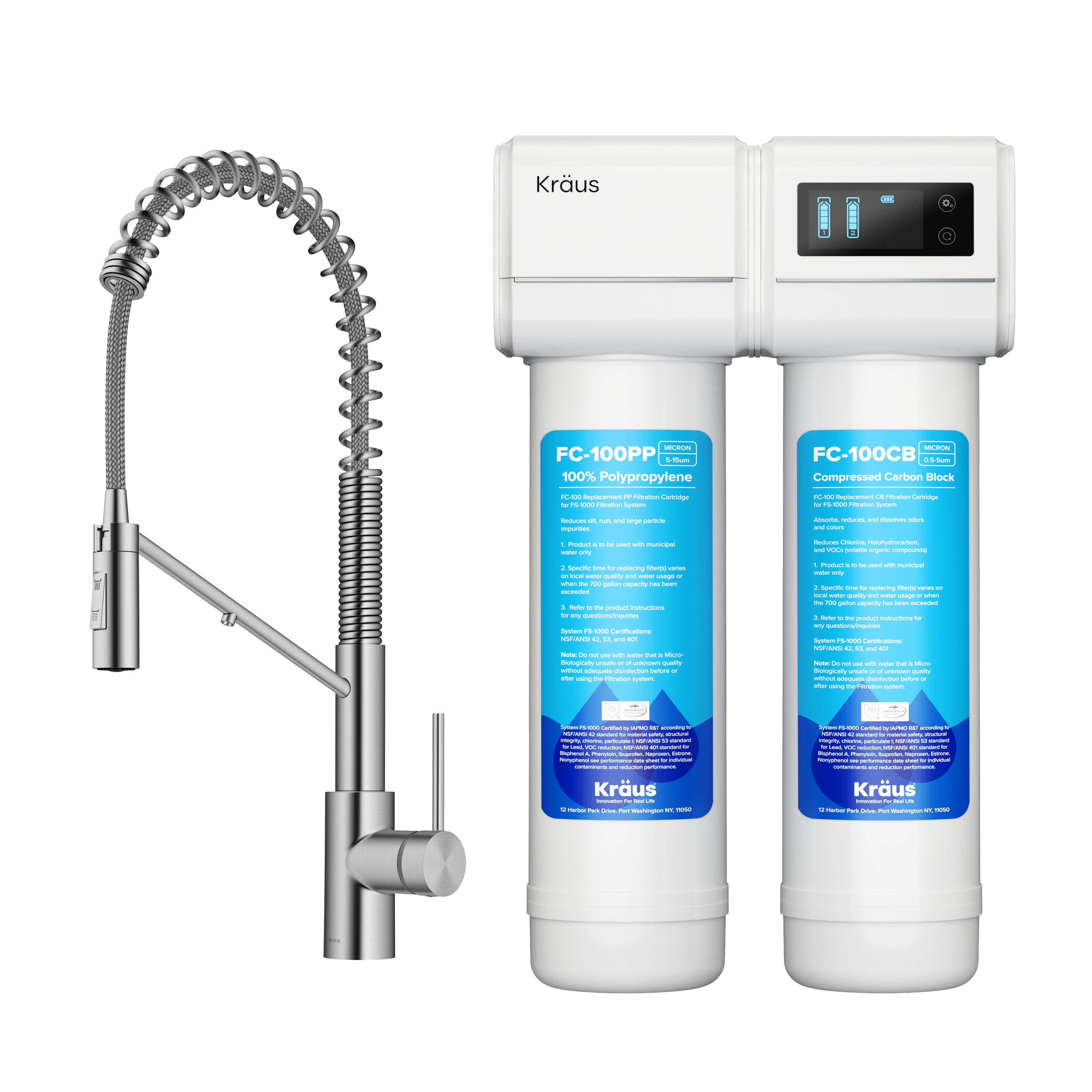 Kraus Oletto Dual-stage Carbon Block Under Sink Water Filtration System in  the Under Sink Filtration Systems department at