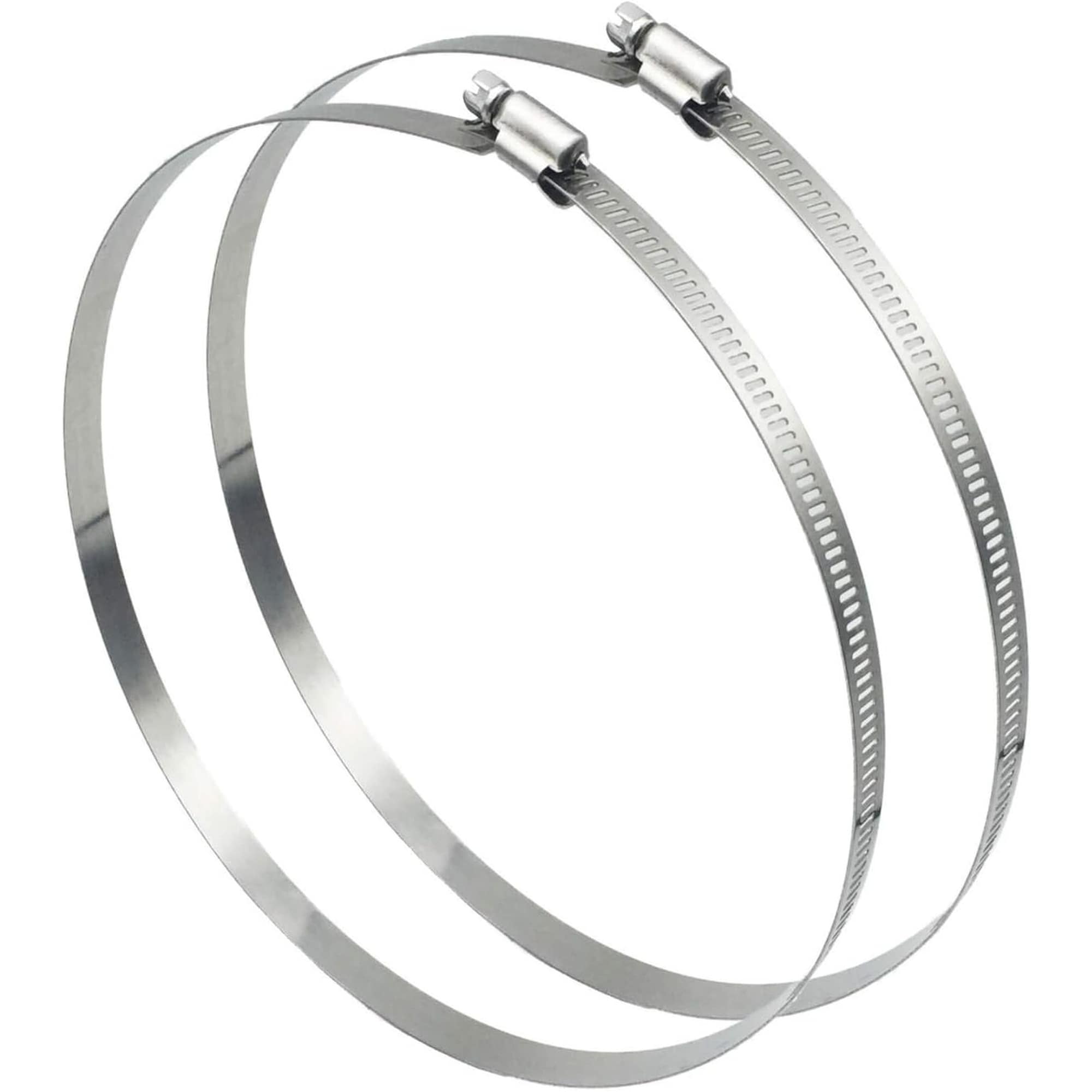 Wudkey 10in Dia 2-Count Adjustable Stainless Steel Silver Duct Clamp