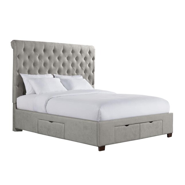 Picket House Furnishings Jeremiah Gray, Gray Tufted King Bed Frame