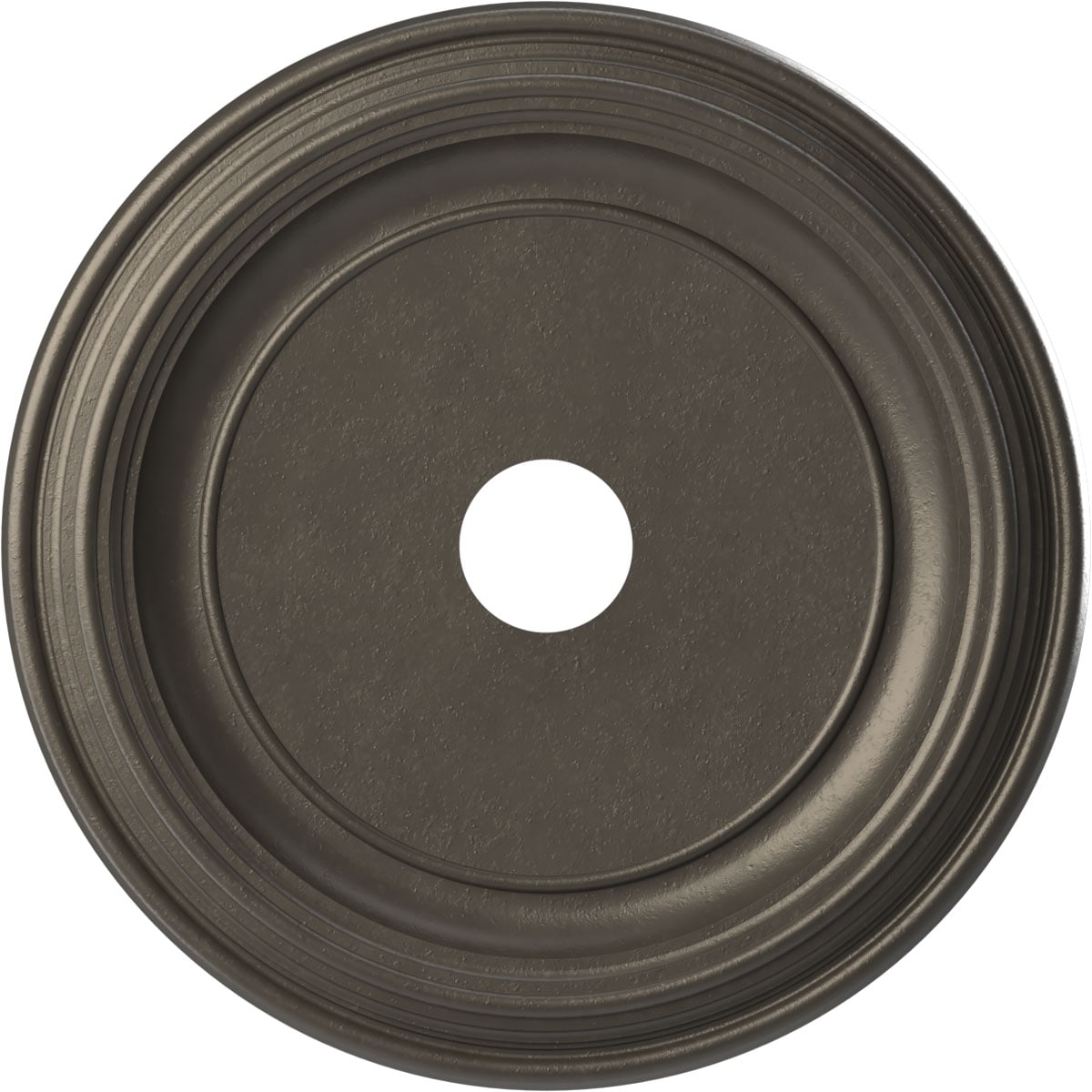 Ekena Millwork CMP22TRDST Traditional Thermoformed 22-in W x 22-in L Traditional Painted Universal Aged Metallic Weathered Steel PVC Whole Ceiling Medallion