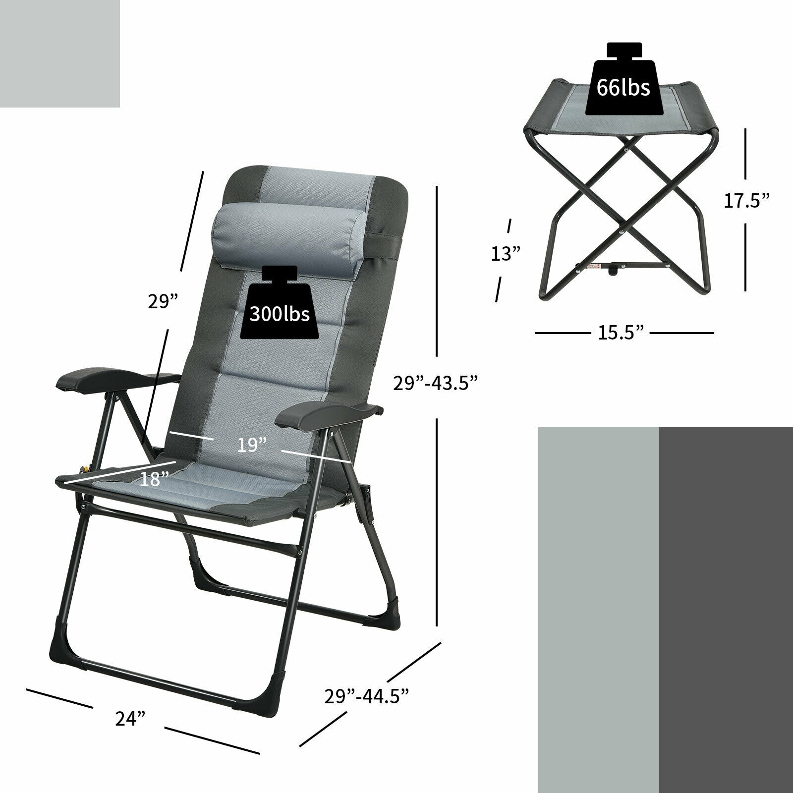LIVIZA TDJ10018GR-2 Beach-Camping-Chairs - View #3
