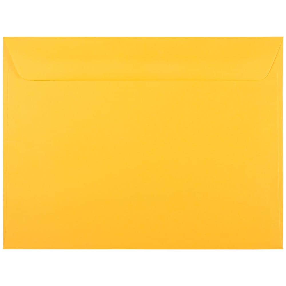 JAM PAPER 9 x 12 Colored Envelopes with Clasp Closure Yellow Recycled 10/Pack 