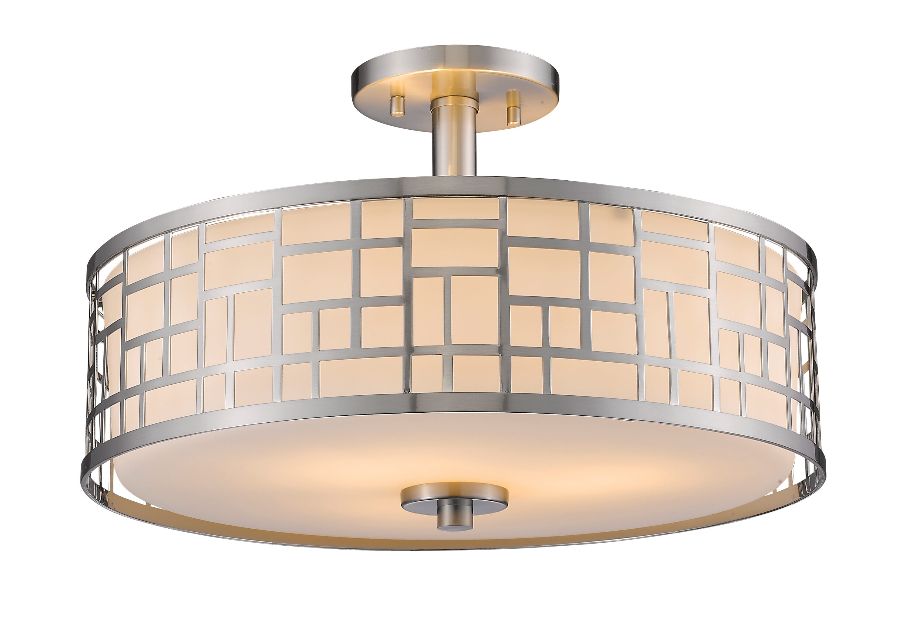 Z-Lite 330-SF16-BN Elea 1-Light 16.25-in Brushed Nickel Semi Flush Mount Light