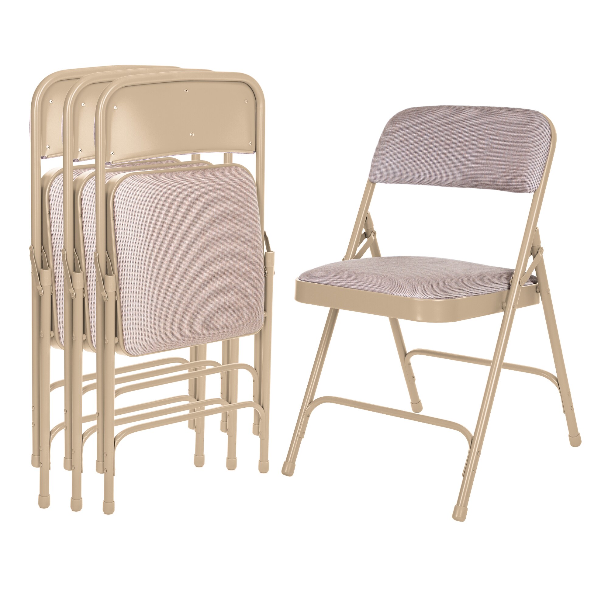 Hampden Furnishings 4-Pack Beige Standard Folding Chair with Padded ...