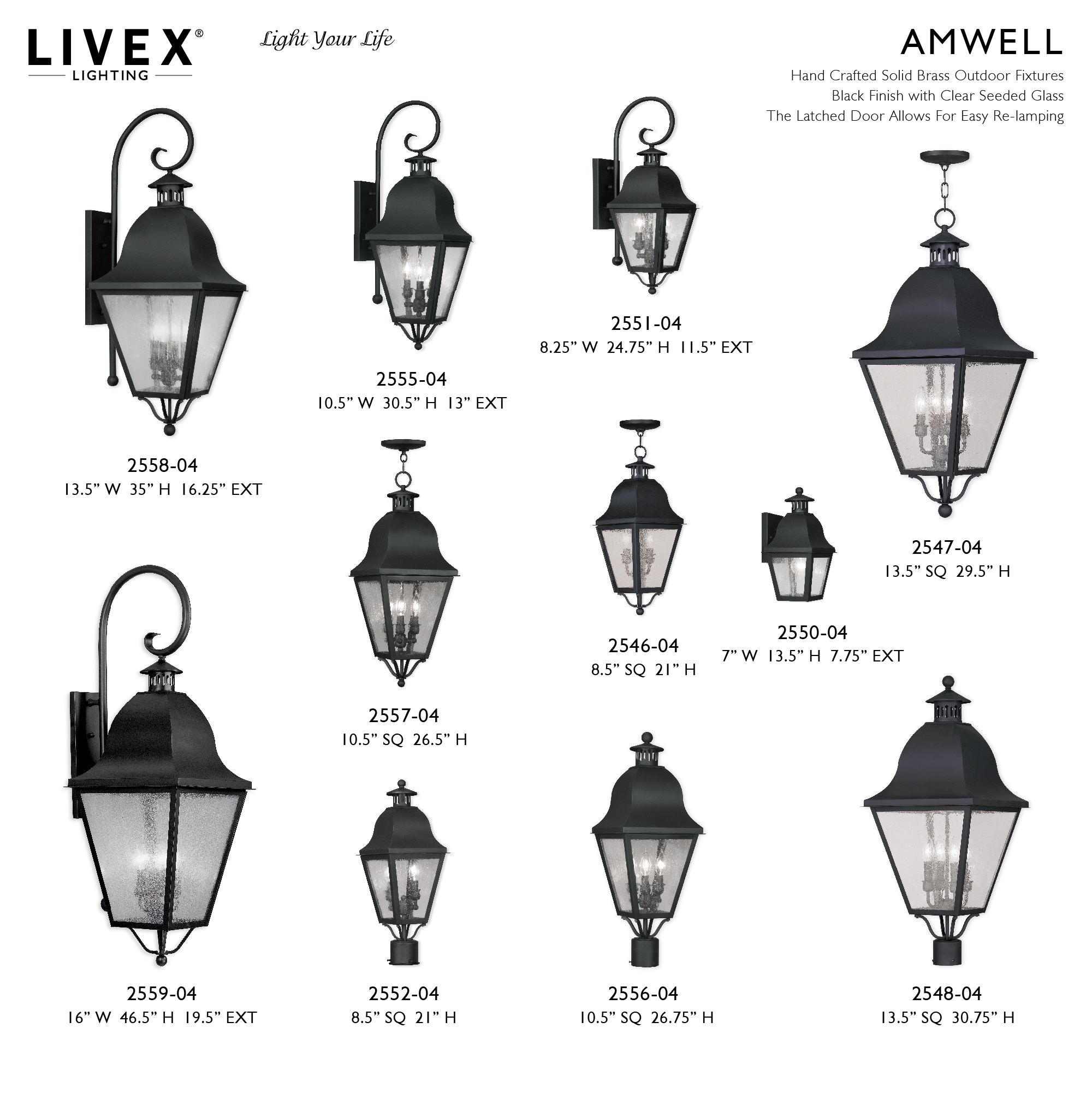 Livex Lighting Amwell 21-in Black Traditional Light Post Lantern