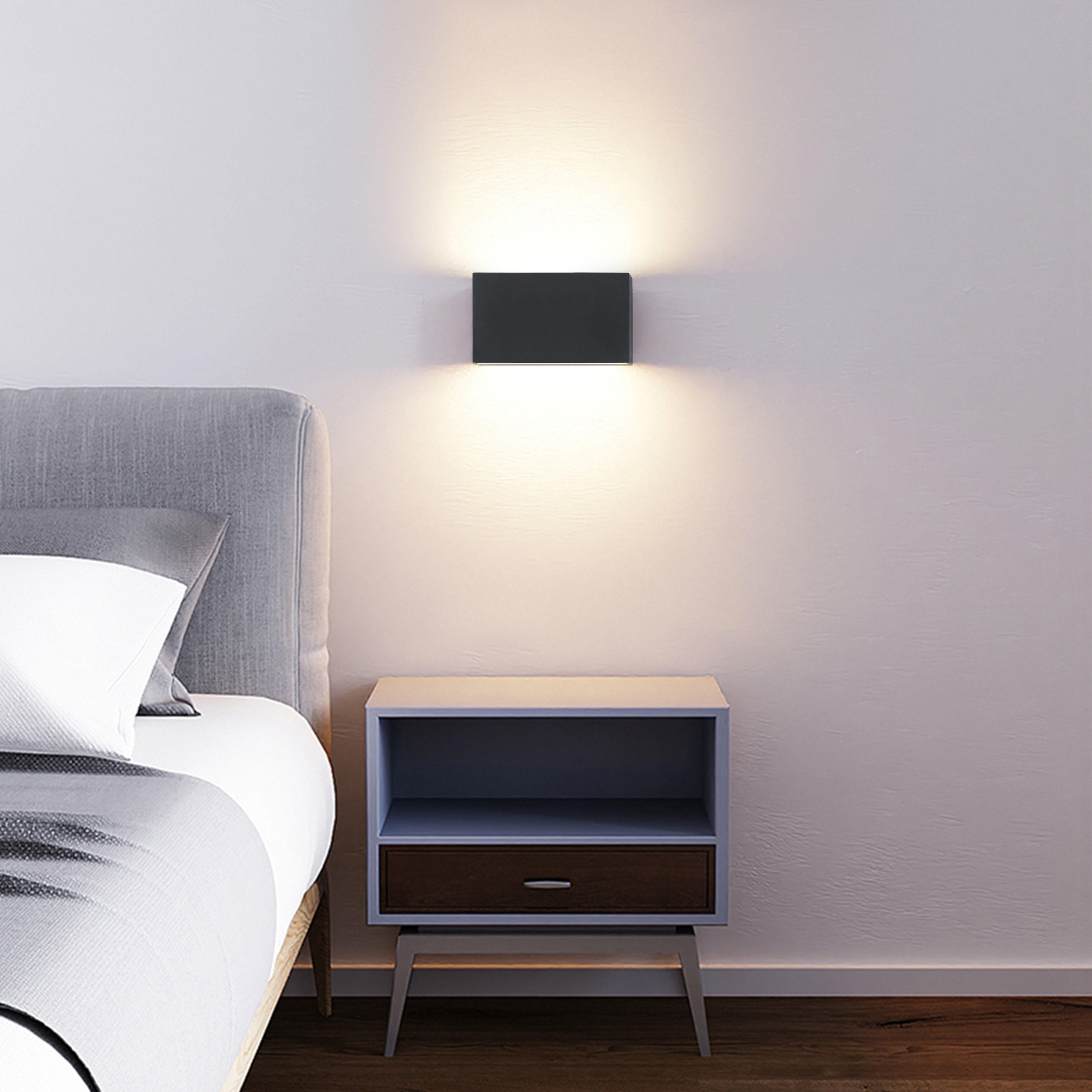 Matte Black Aluminum Rectangular LED Outdoor/Indoor Wall Sconce