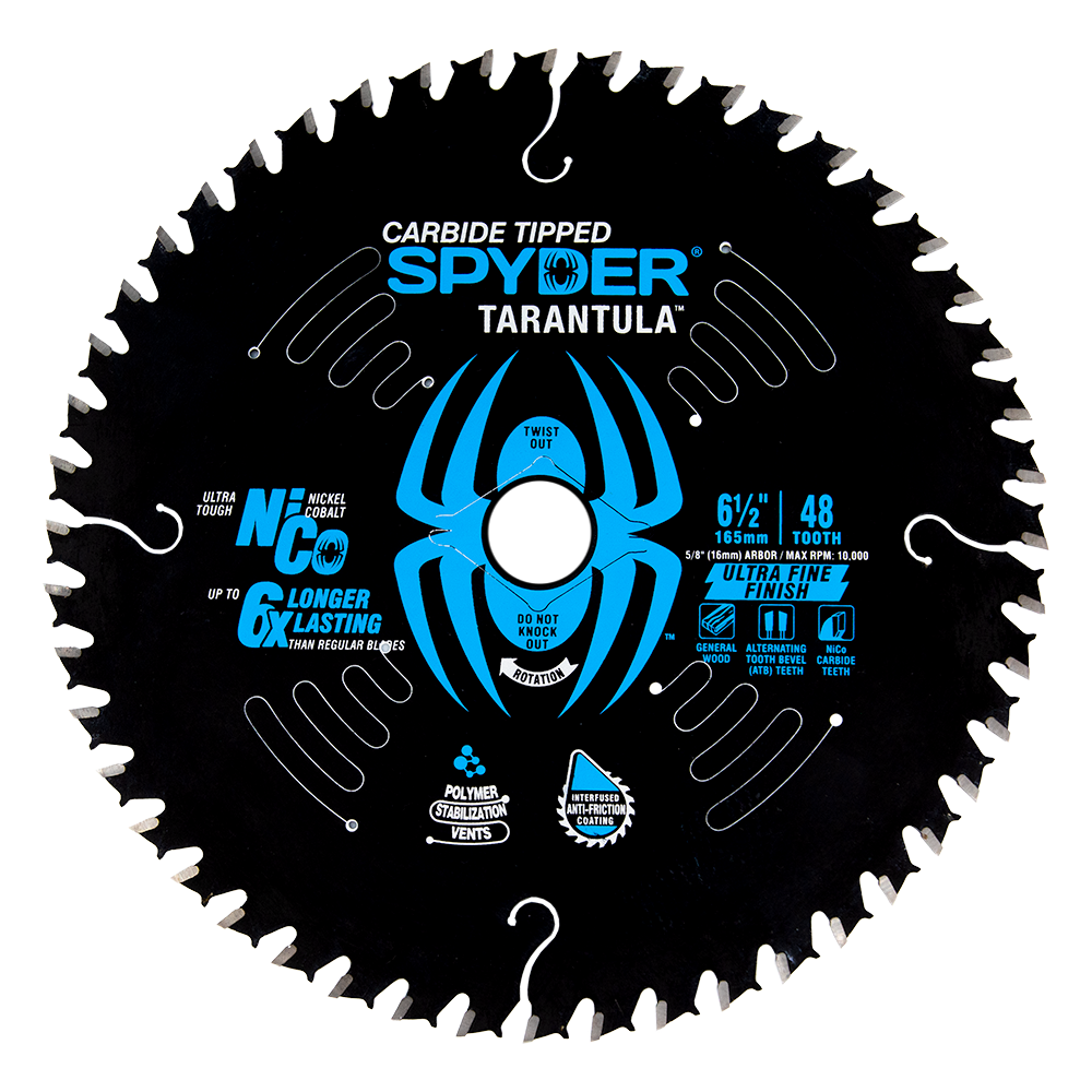 Spyder 13025 6-1/2-in 48 -Tooth Fine Finish Tungsten carbide-tipped steel Circular saw blade Individual