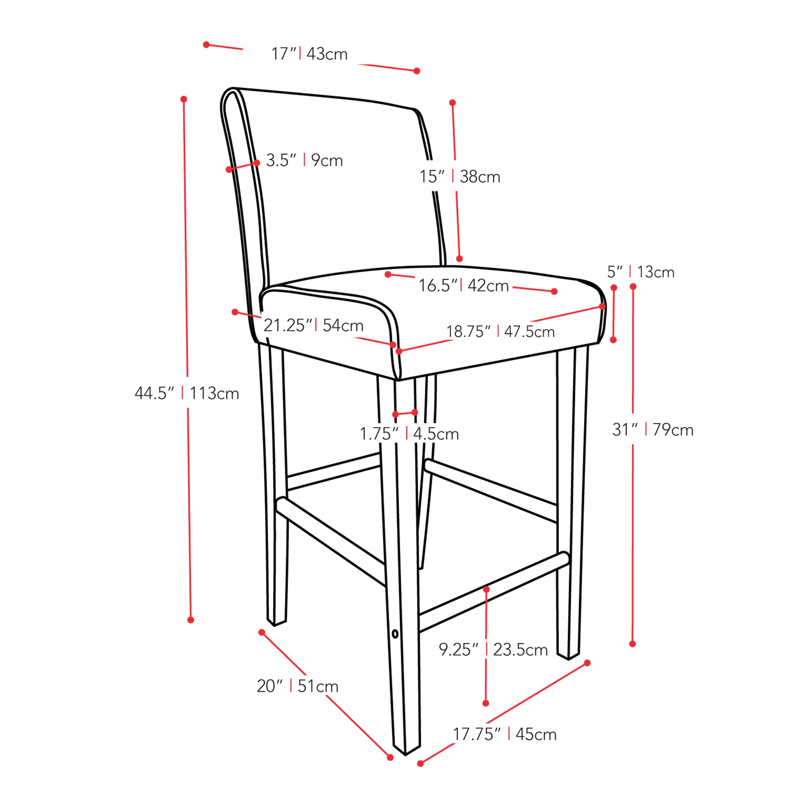 CorLiving Antonio Black 31-in H Bar height Upholstered Wood Bar Stool ...