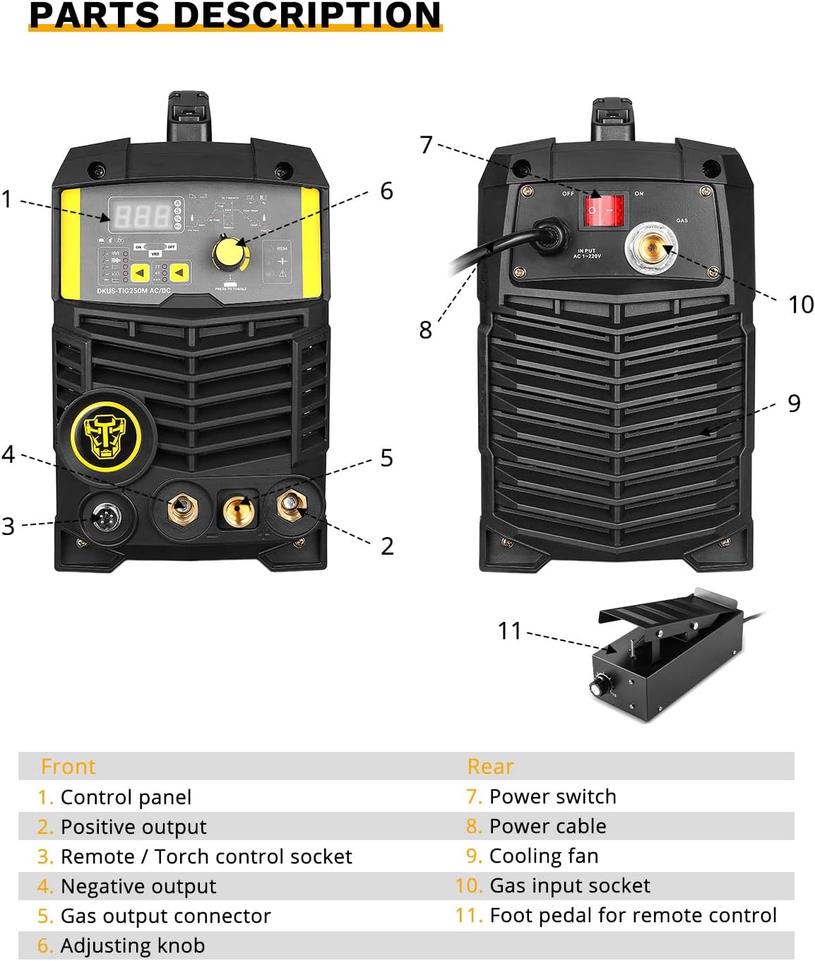 DEKO TIG-250M Engine-Driven-Welder-Generators - View #5