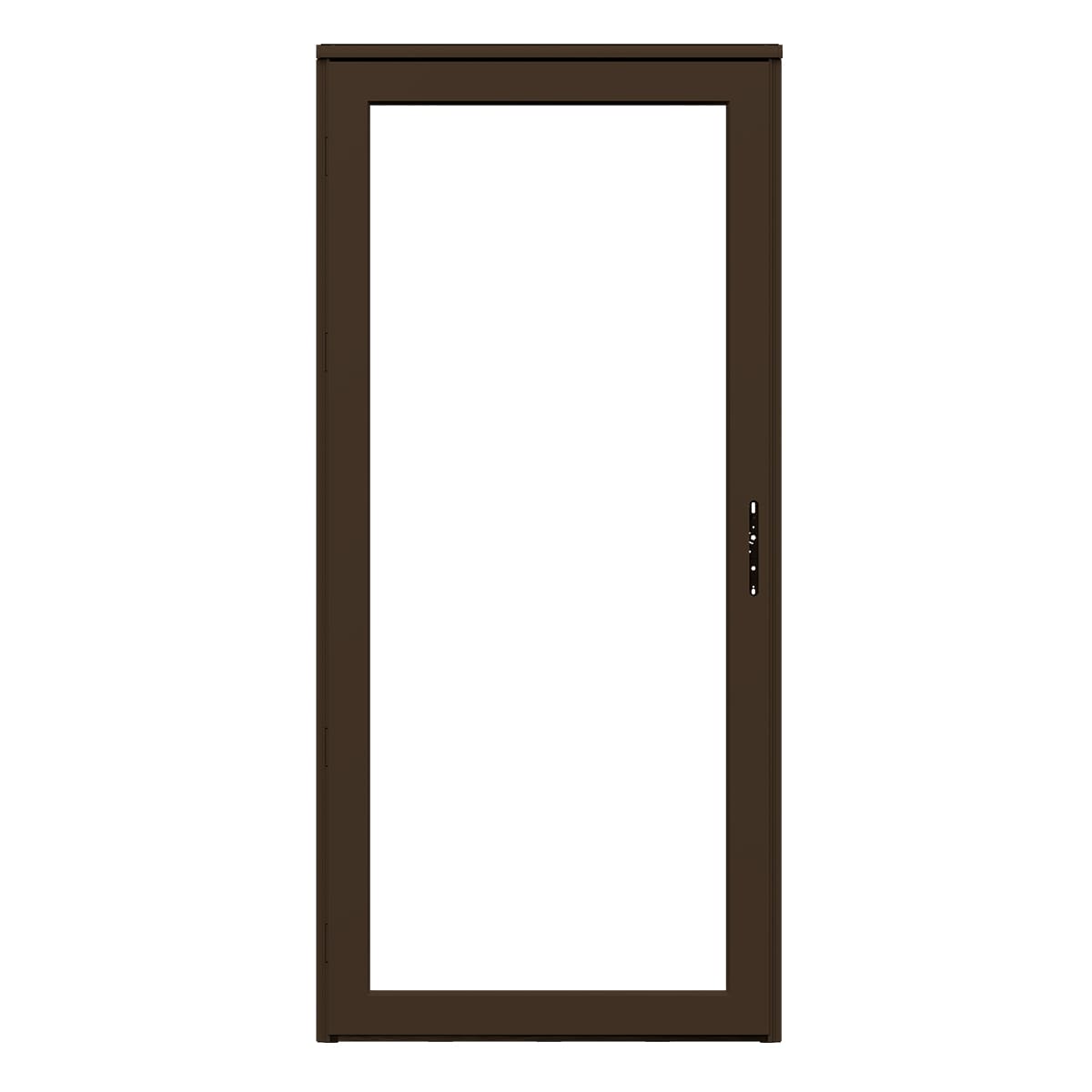 Platinum Secure Glass 36-in x 81-in Woodland Full-view Aluminum Storm Door Right-Hand Outswing in Brown | - LARSON 44904382L