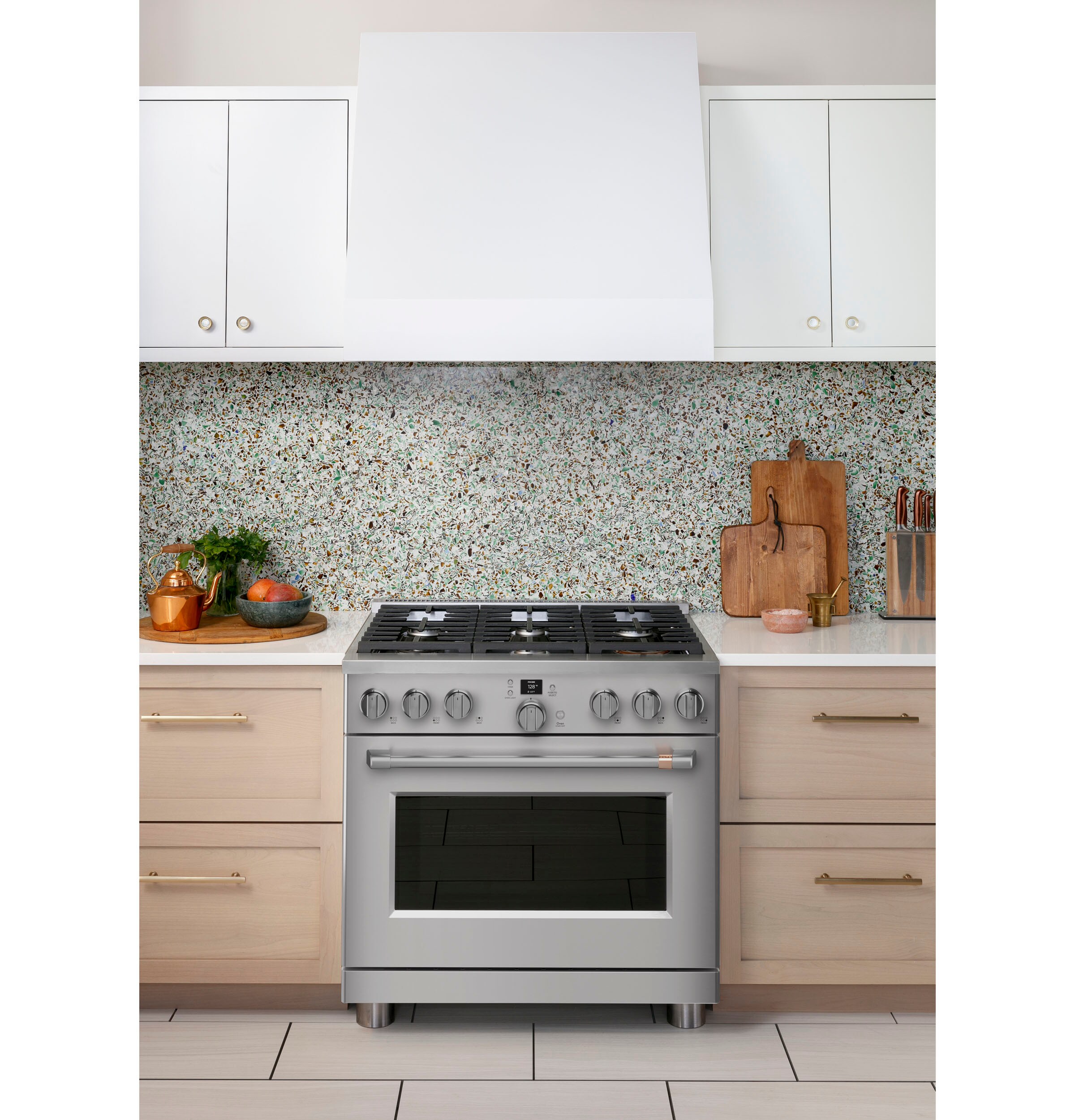 Cafe 36-in 6 Burners 6.2-cu ft Air Fry Freestanding Smart Natural Gas Range  (Stainless Steel) in the Single Oven Gas Ranges department at