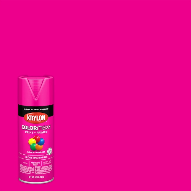 Krylon COLORmaxx Gloss Mambo Pink Spray Paint and Primer In One (NET WT.  12-oz) in the Spray Paint department at