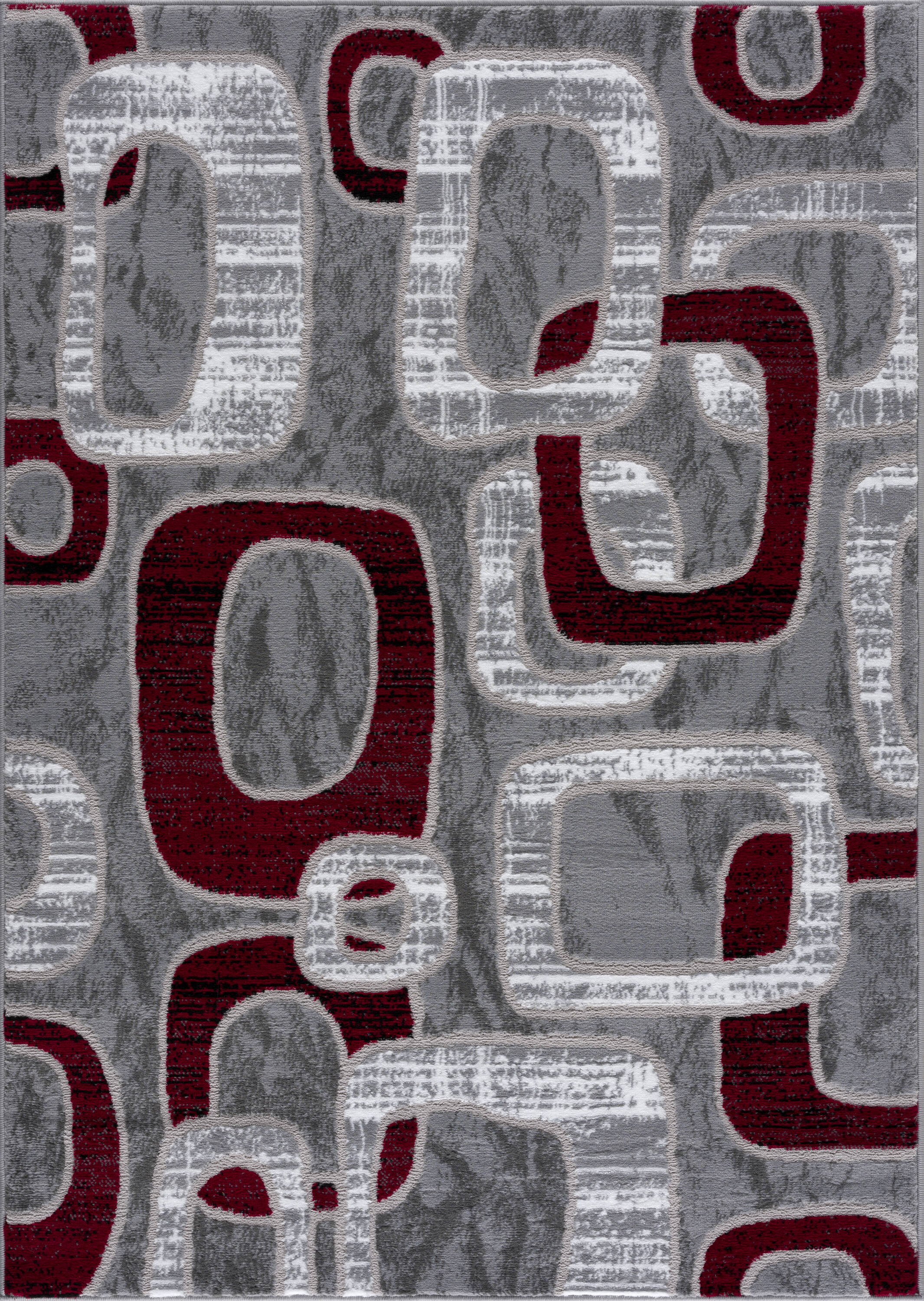LBaiet SL425R57 RED Solana 5 x 7 (ft) Loomed Polypropylene Red Rectangular Indoor Geometric Area rug