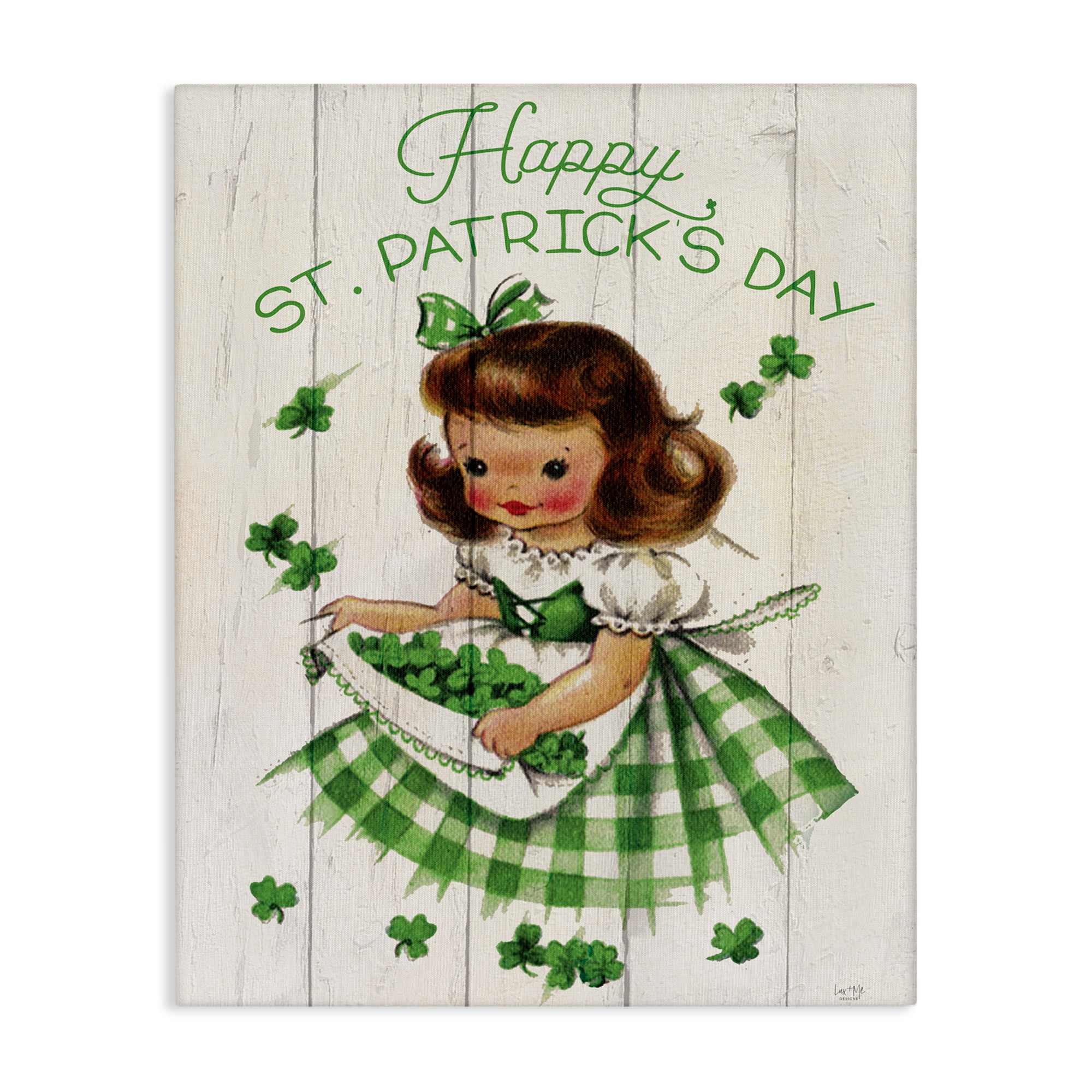 Stupell Industries - Vintage St Patricks Day Girl Canvas Art 30 x 40