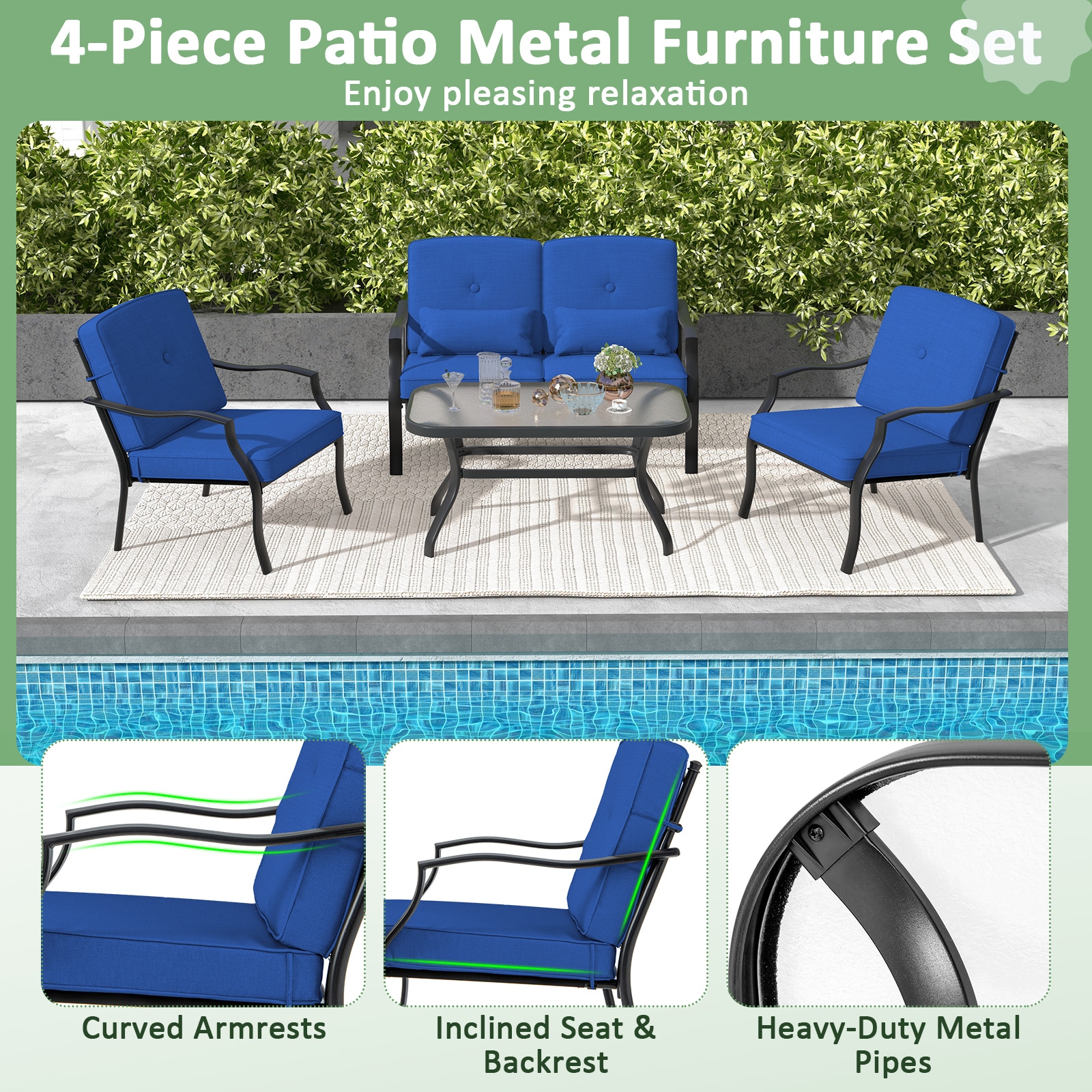 Ayelon 926NYLW4KNP10 Patio-Conversation-Sets - View #6