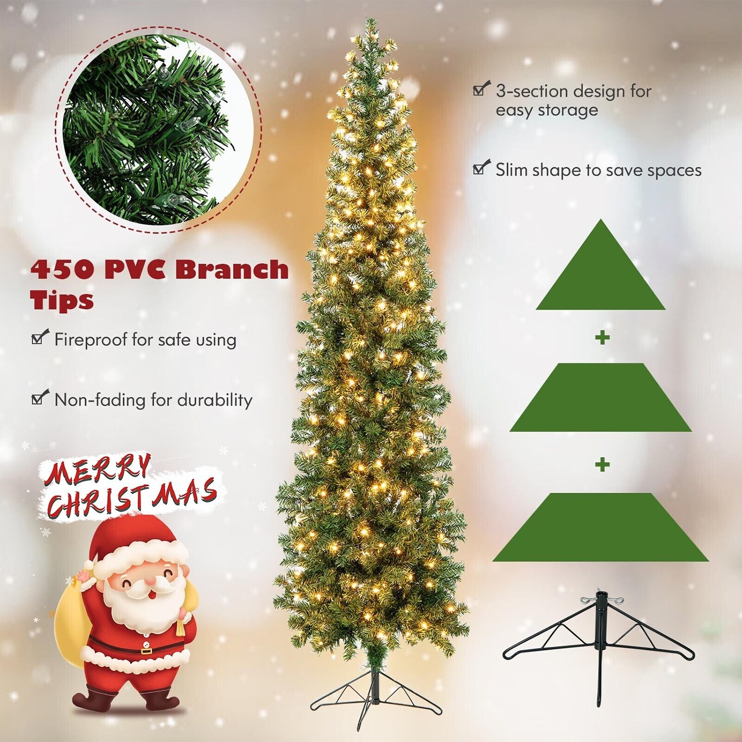 WELLFOR HYJ24071US Artificial-Christmas-Trees - View #5