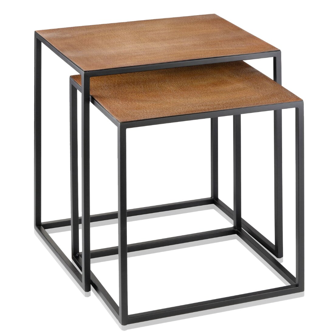 HomeRoots 4000383762 19.75-Inches W x 22-Inches H Black Metal Rectangular Modern End Table